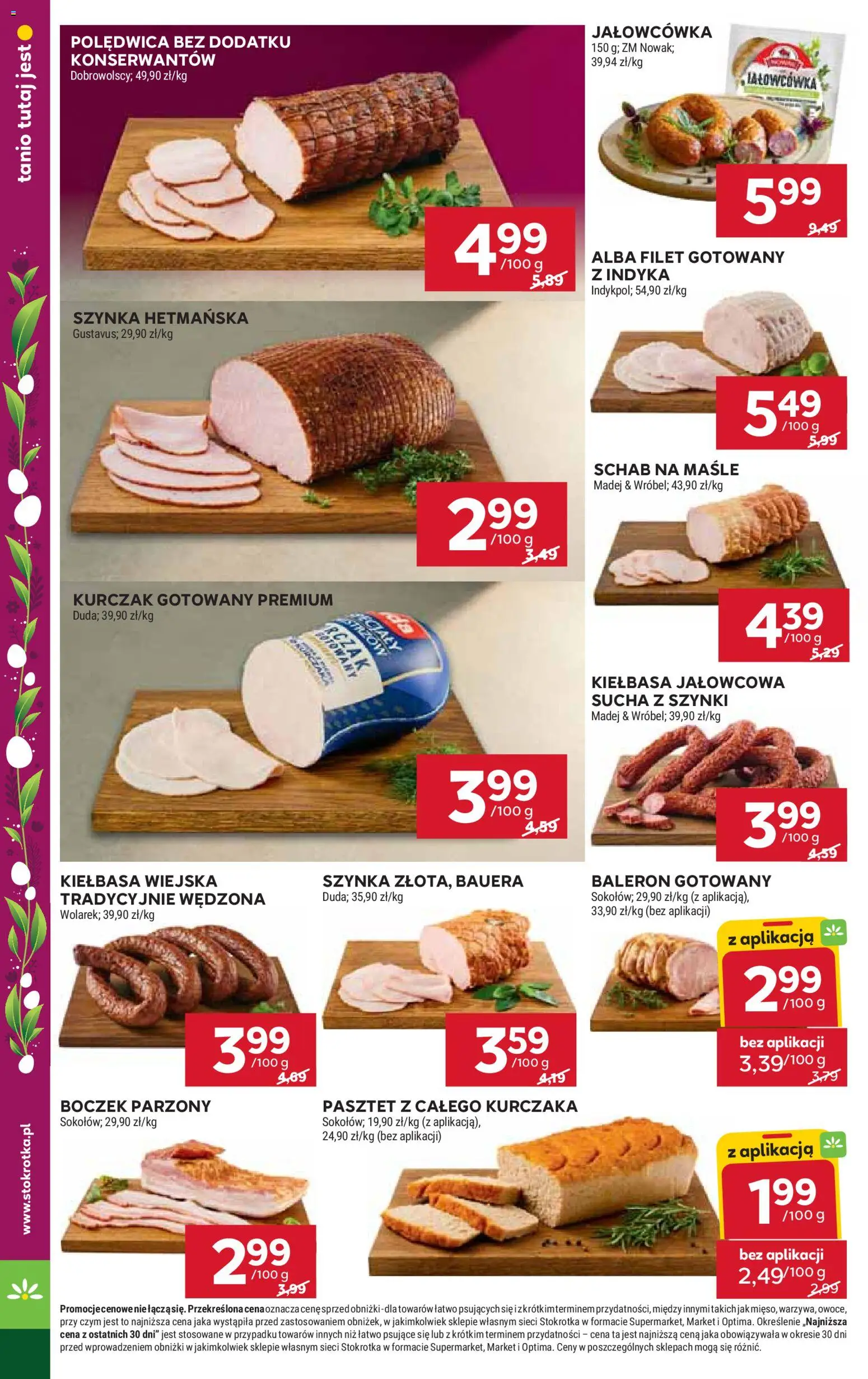 Stokrotka gazetka - Market od 02.04.2026 | Strona: 13 | Produkty: Kurczak, Stokrotka, Szynka, Boczek