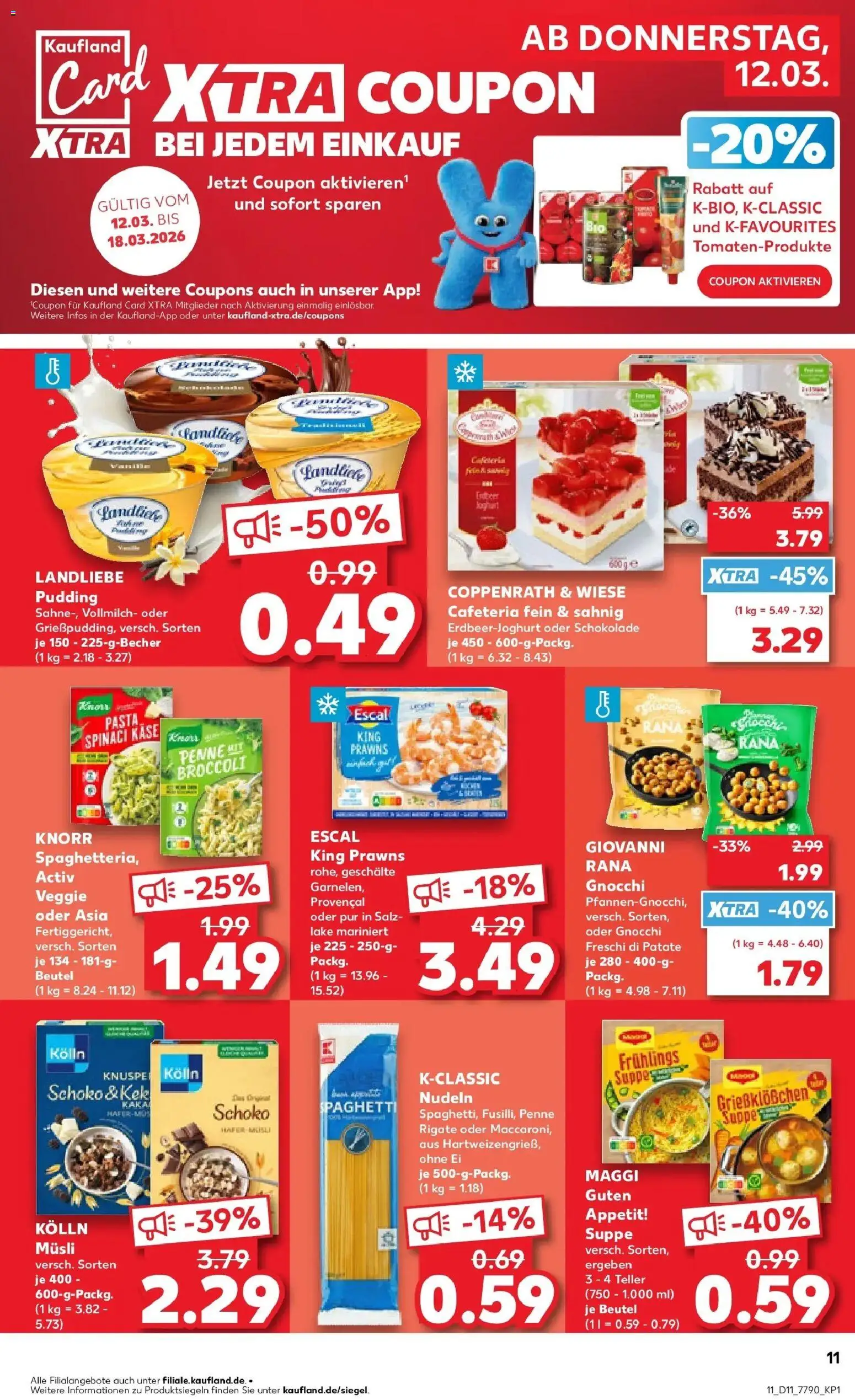 Kaufland Prospekt Schleiz	 – gültig ab 12.03.2026 | Seite: 11 | Produkte: Joghurt, Pudding, Pasta, Nudeln
