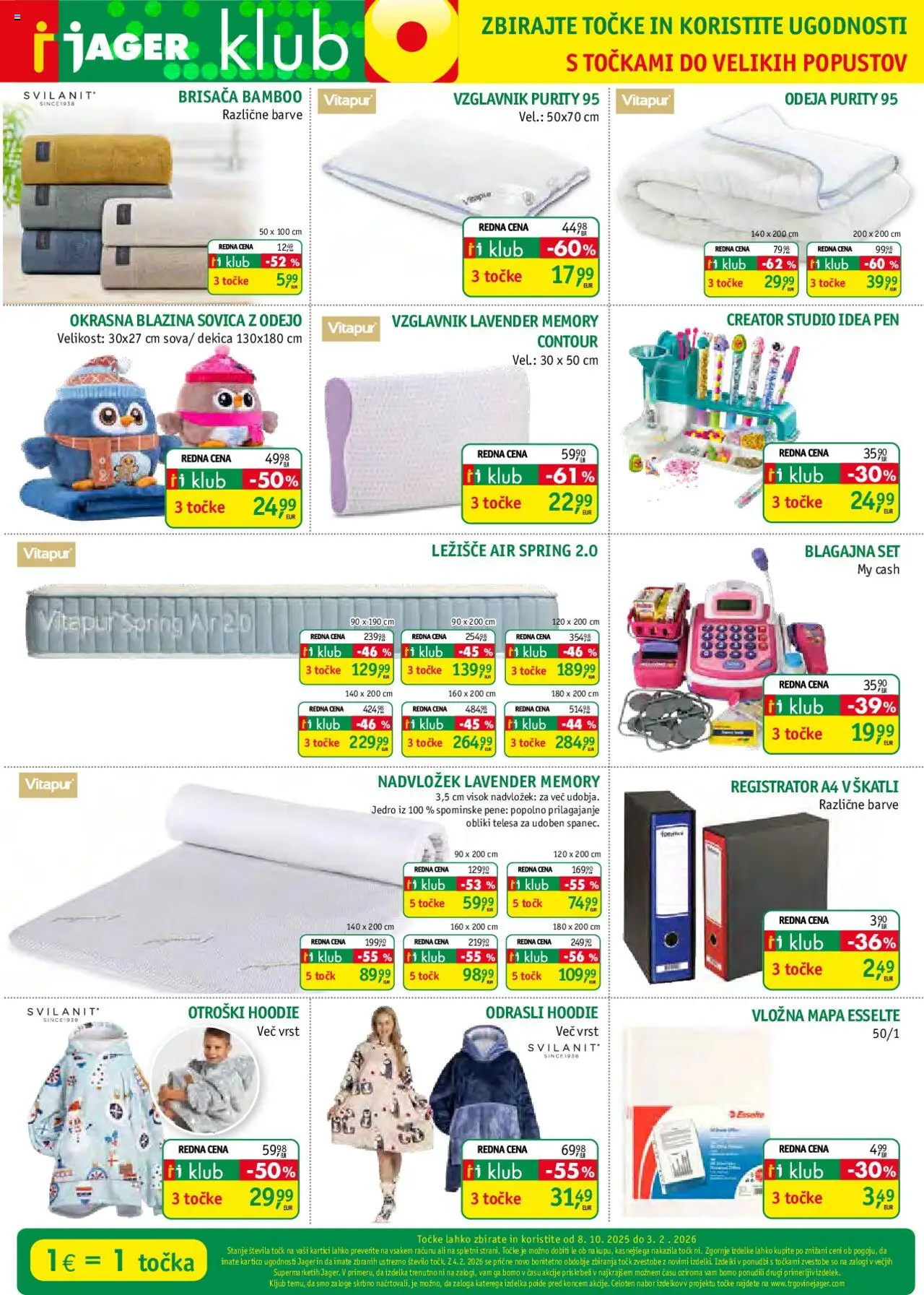 Novi Jager katalog ponudbe – veljaven od 22.10.2025 | Stran: 3 | Izdelki: Vzglavnik, Nadvložek, Blazina, Odeja