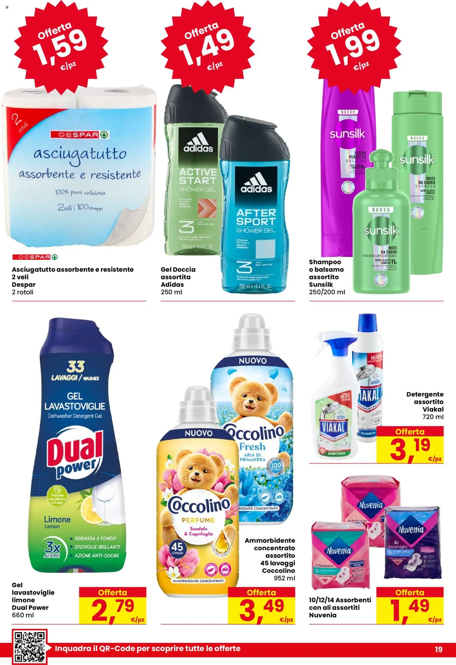 Volantino Despar del 19.02.2026 | Pagina: 19 | Prodotti: Limone, Lavastoviglie, Asciugatutto, Doccia