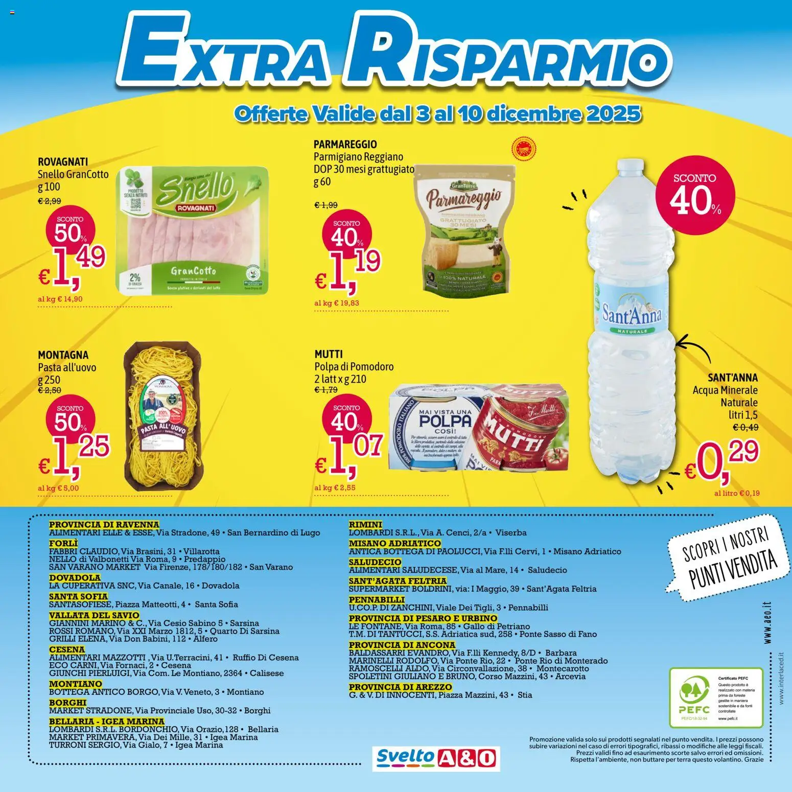 Volantino A&O del 27.11.2025 | Pagina: 8 | Prodotti: Acqua, Pasta, Mutti, Terra