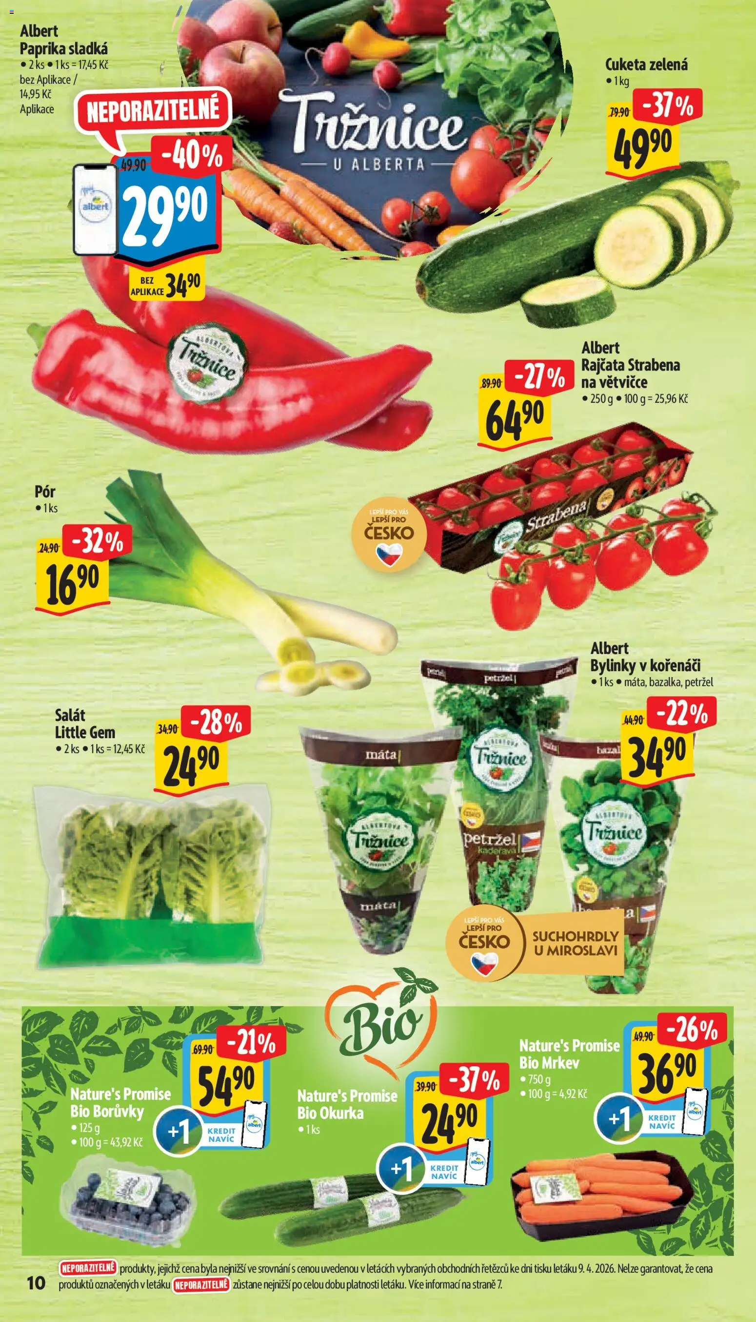 Albert leták - Supermarket od 15.04.2026 | Strana: 16 | Produkty: Mrkev, Bio mrkev, Paprika, Okurka
