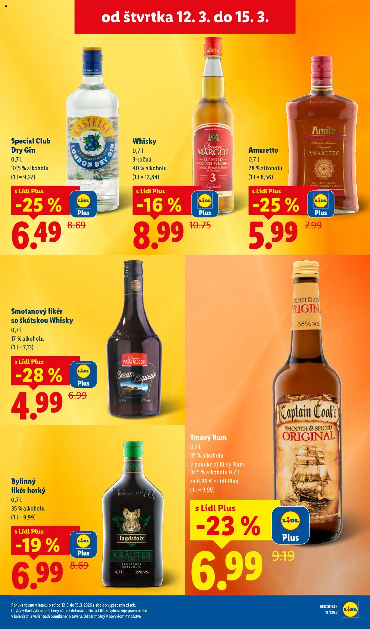 Nové Lidl akcie – leták je platný od 09.03.2026 | Strana: 67 | Produkty: Gin, Whisky, Rum