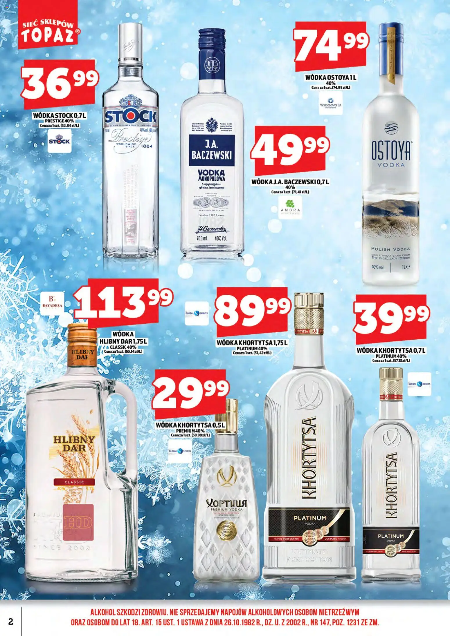 Topaz Gazetka alkoholowa od 01.01.2026 | Strona: 4 | Produkty: Vodka, Alkohol, Wódka