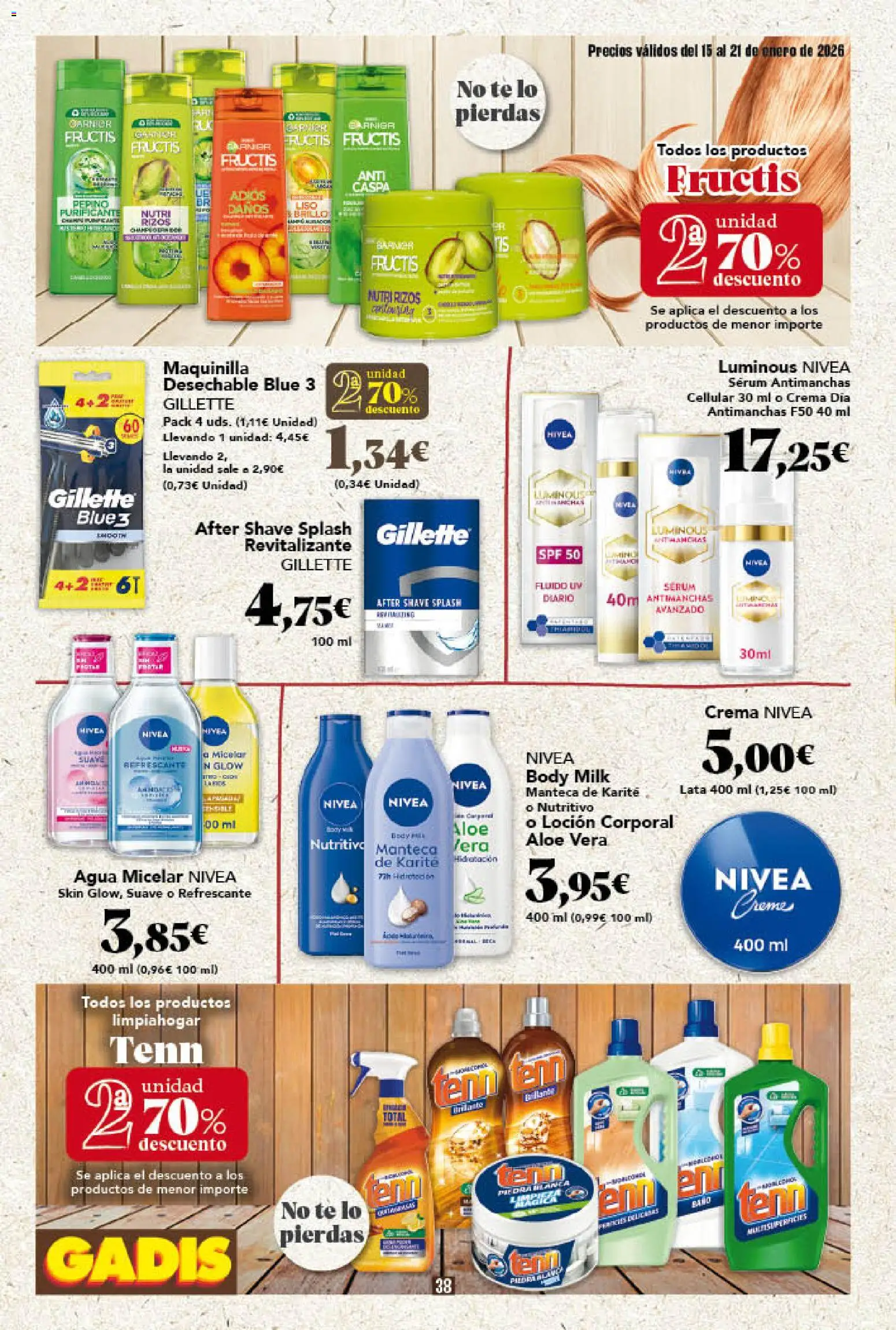 Gadis - folleto │ válido desde el 15.01.2026 | Página: 38 | Productos: Agua micelar, Manteca, Crema, Té