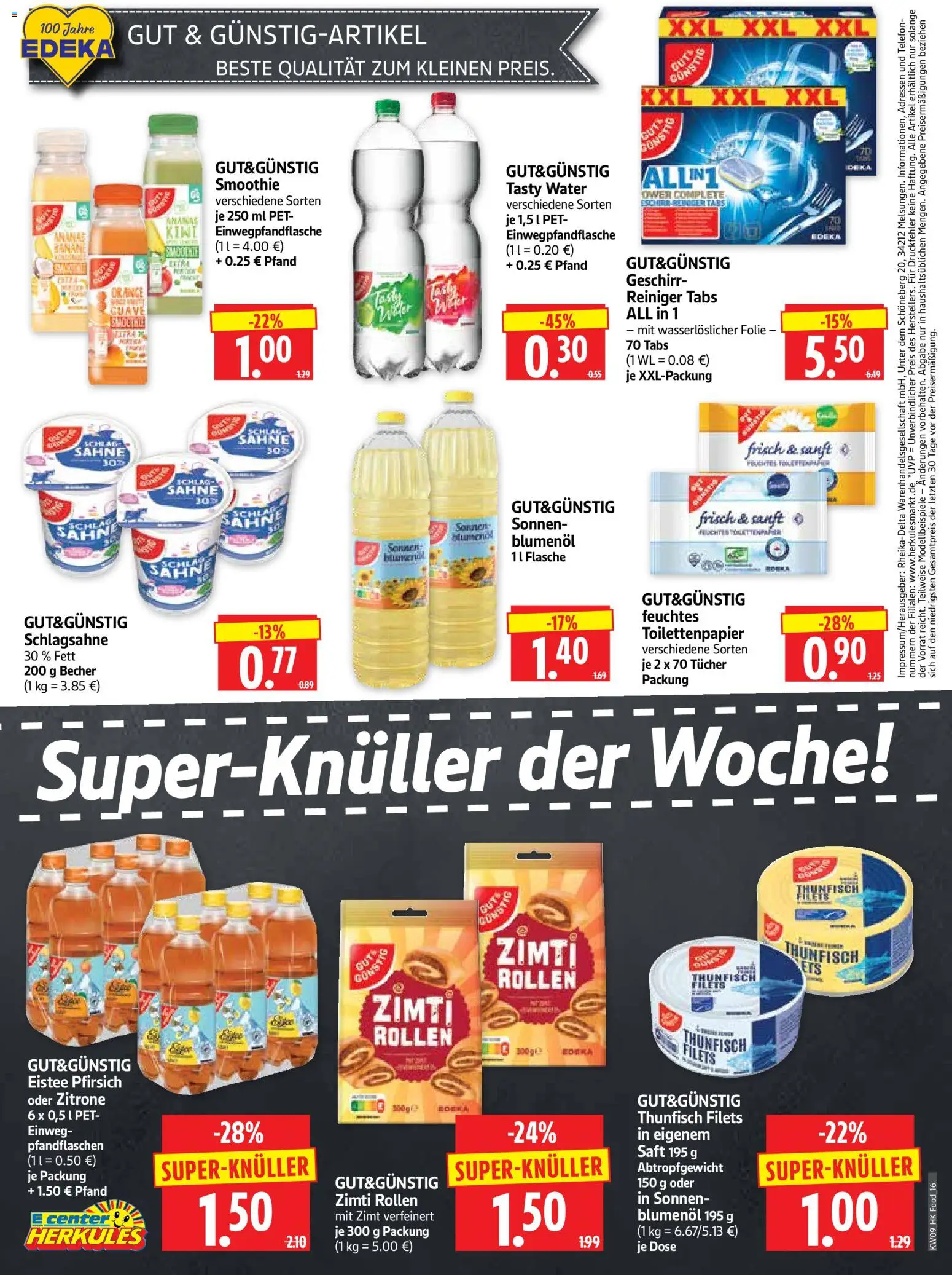 HERKULES Prospekt 	 – gültig ab 23.02.2026 | Seite: 16 | Produkte: Ananas, Pfirsich, Sahne, Telefon