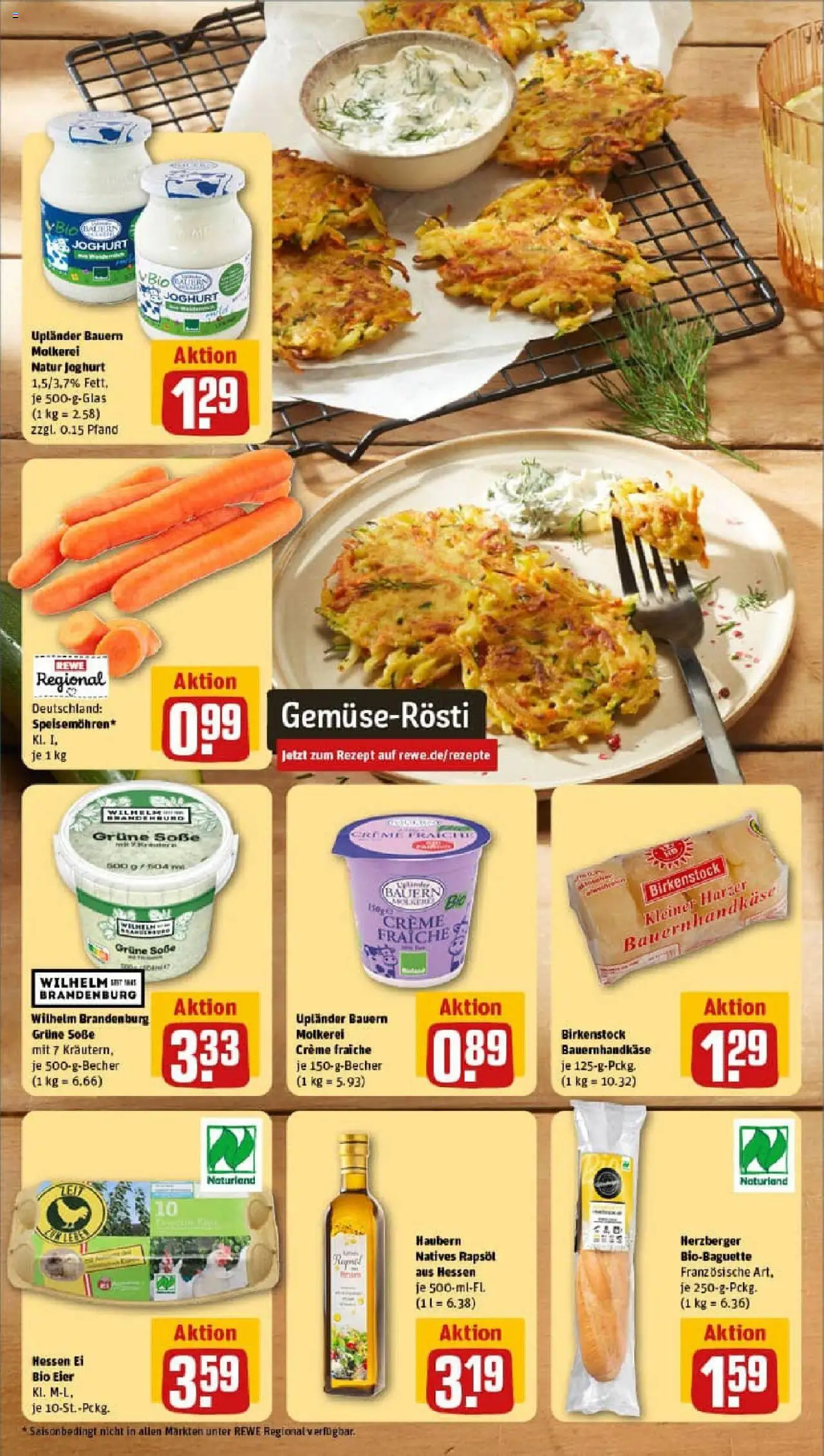 Rewe prospekt Fuldabrück / Bergshausen	 - gültig ab dem 13.07.2025 | Seite: 4 | Produkte: Joghurt, Eier, Rapsöl, Soße