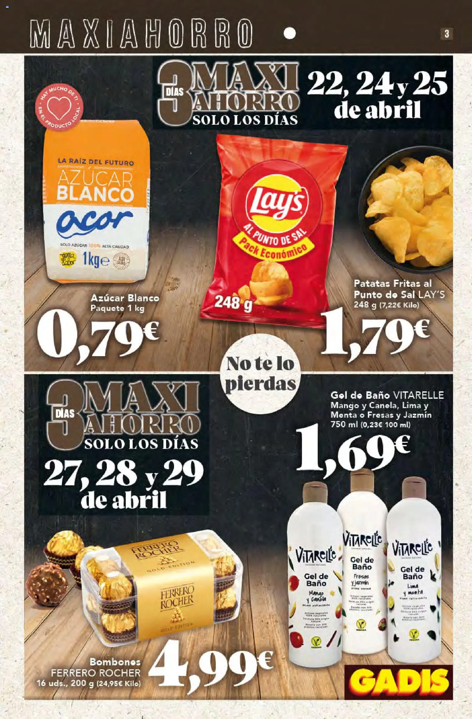 Gadis folleto │ válido desde el 22.04.2026 | Página: 3 | Productos: Gel de baño, Fresas, Ρούτερ, Baño