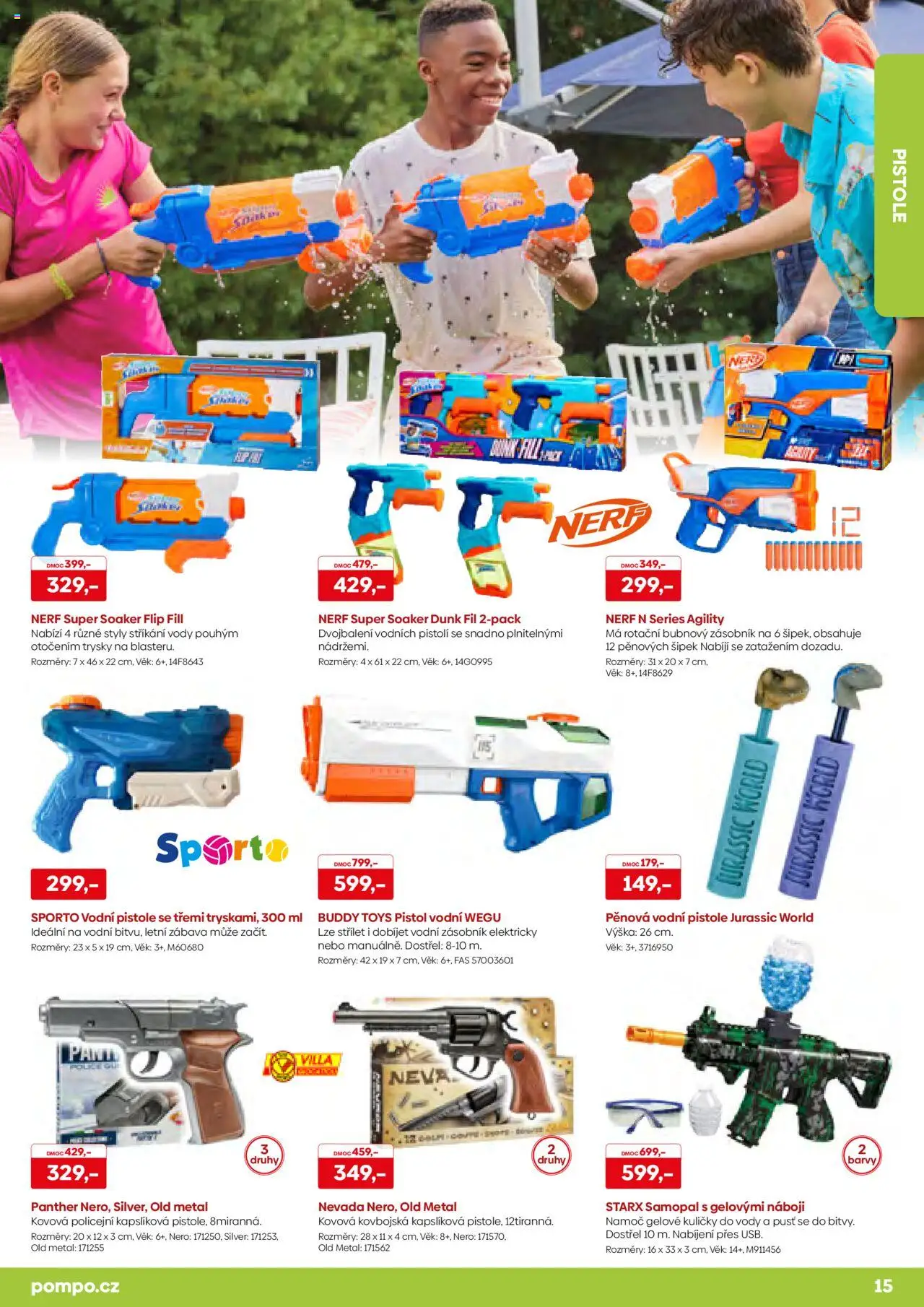 POMPO katalog Léto 2025 od 16.05.2025 | Strana: 15 | Produkty: Zásobník, Nerf, Kuličky, Barvy