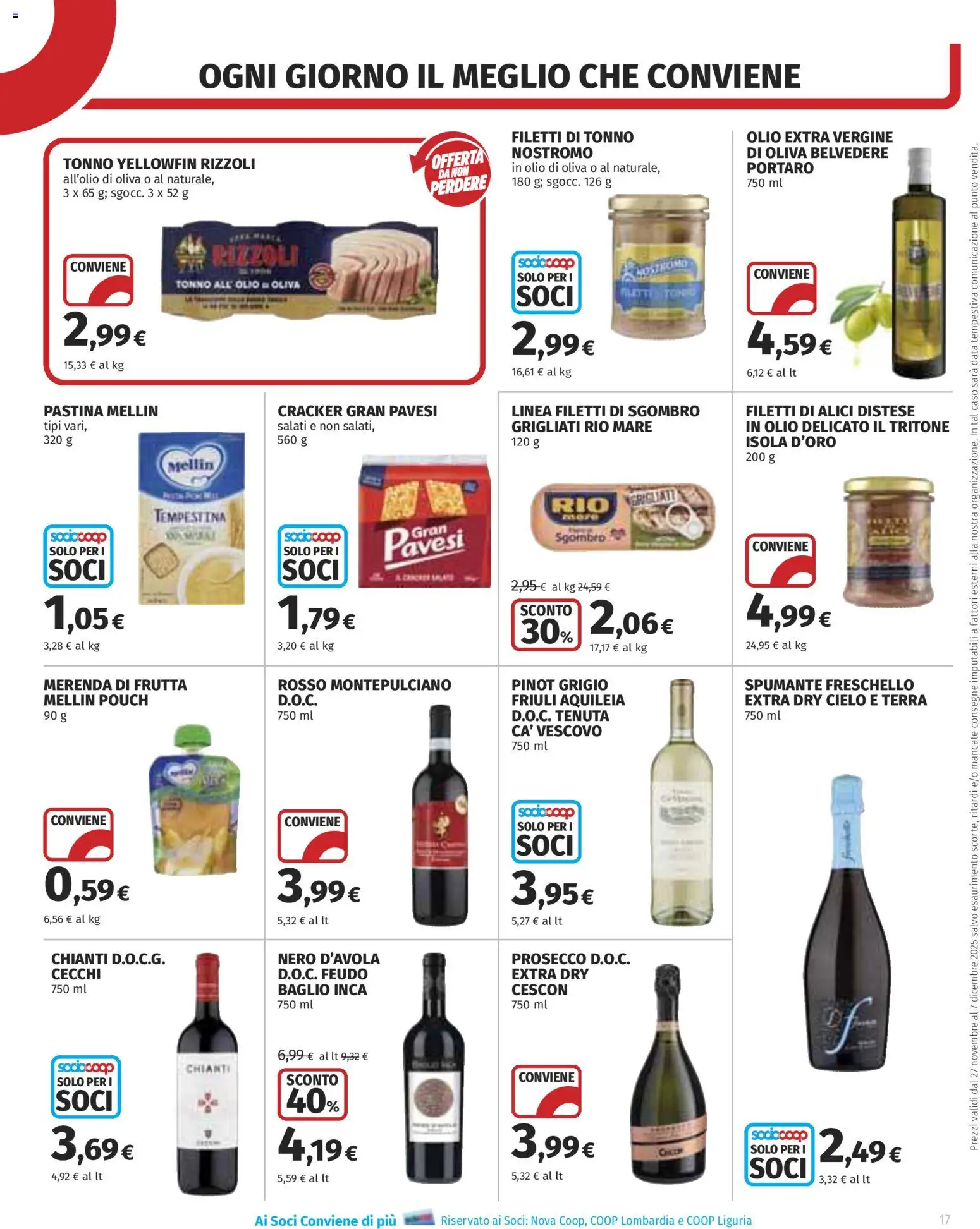 Volantino COOP del 27.11.2025 | Pagina: 17 | Prodotti: Spumante, Olio extra vergine, Sgombro, Alici