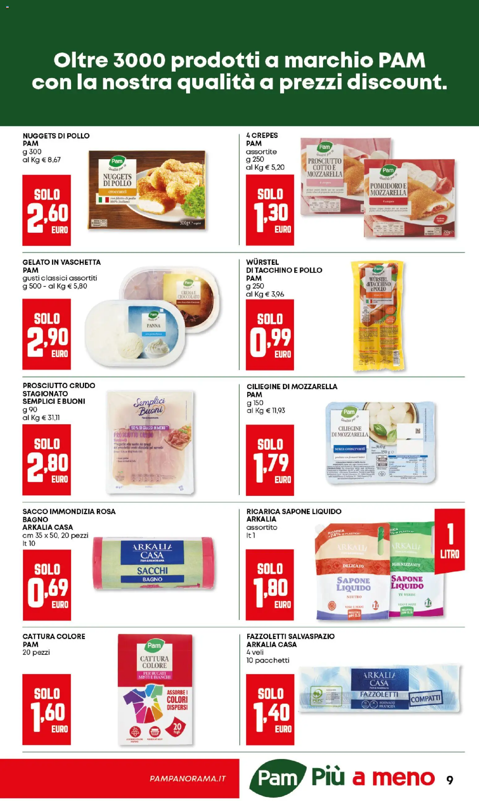 Volantino Panorama del 12.02.2026 | Pagina: 9 | Prodotti: Prosciutto Cotto, Sapone, Tè, Panna