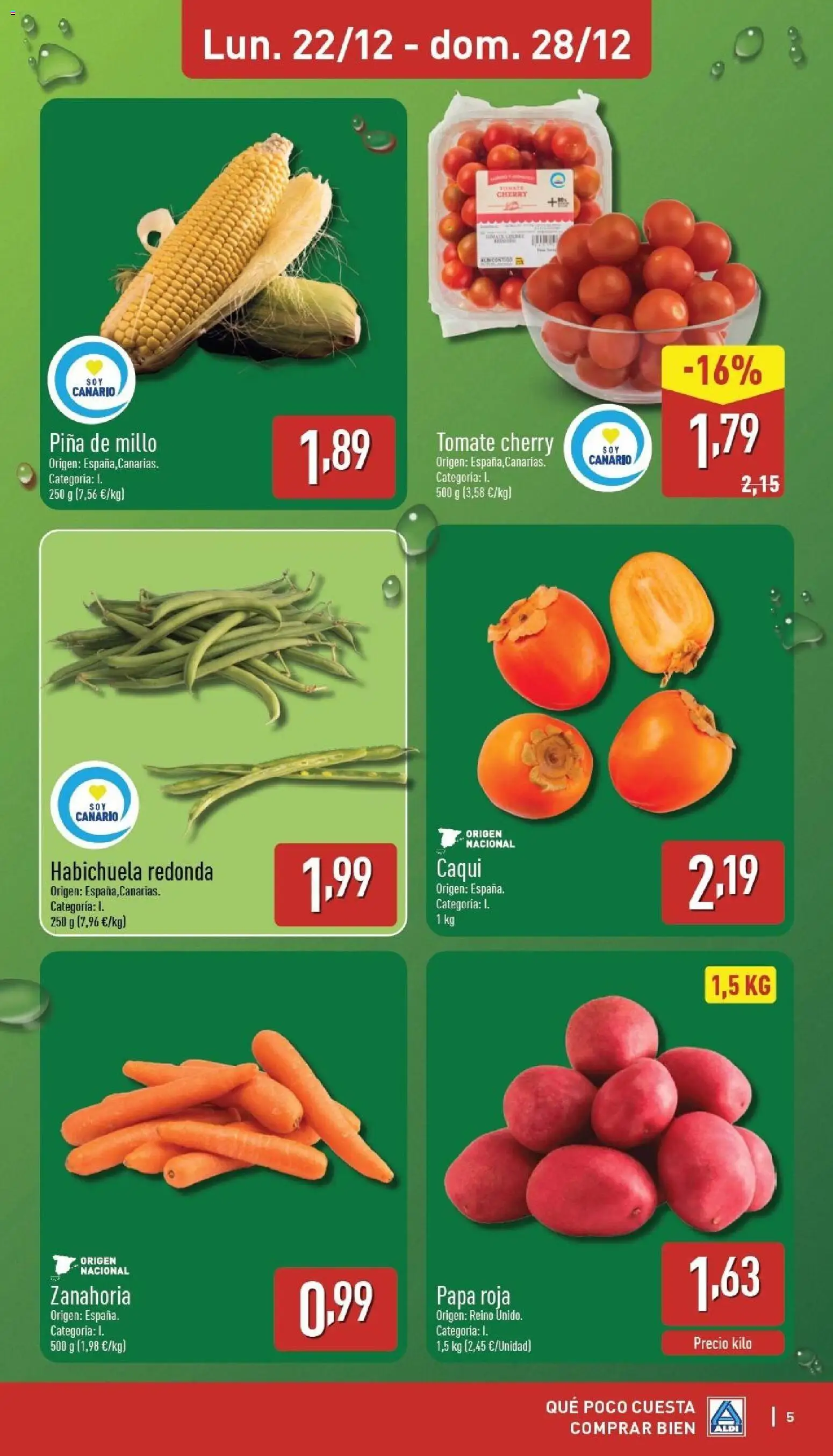 Aldi folleto Canarias │ válido desde el 22.12.2025 | Página: 5 | Productos: Piña, Zanahoria