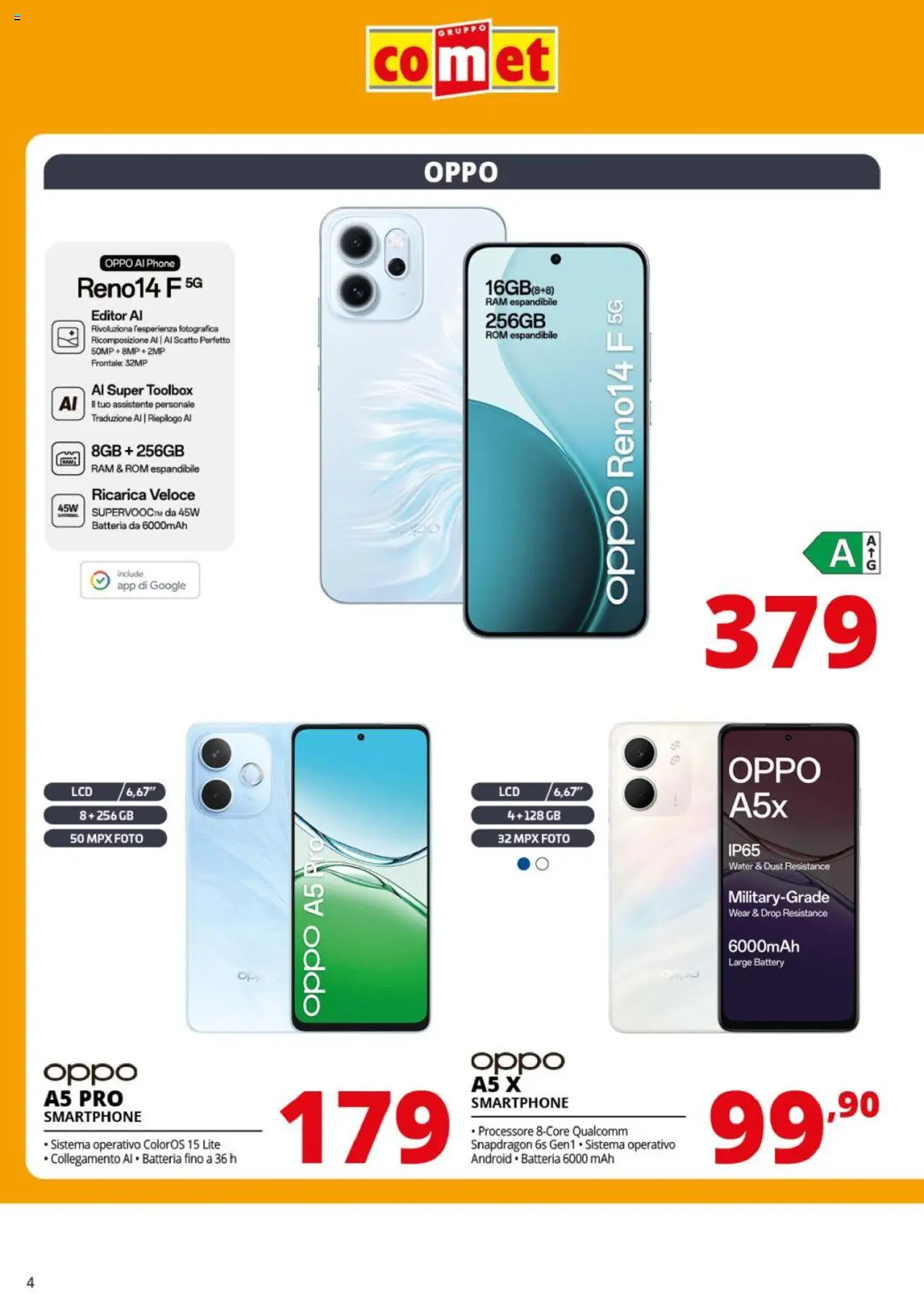 Volantino Comet del 26.09.2025 | Pagina: 4 | Prodotti: Smartphone, Batteria