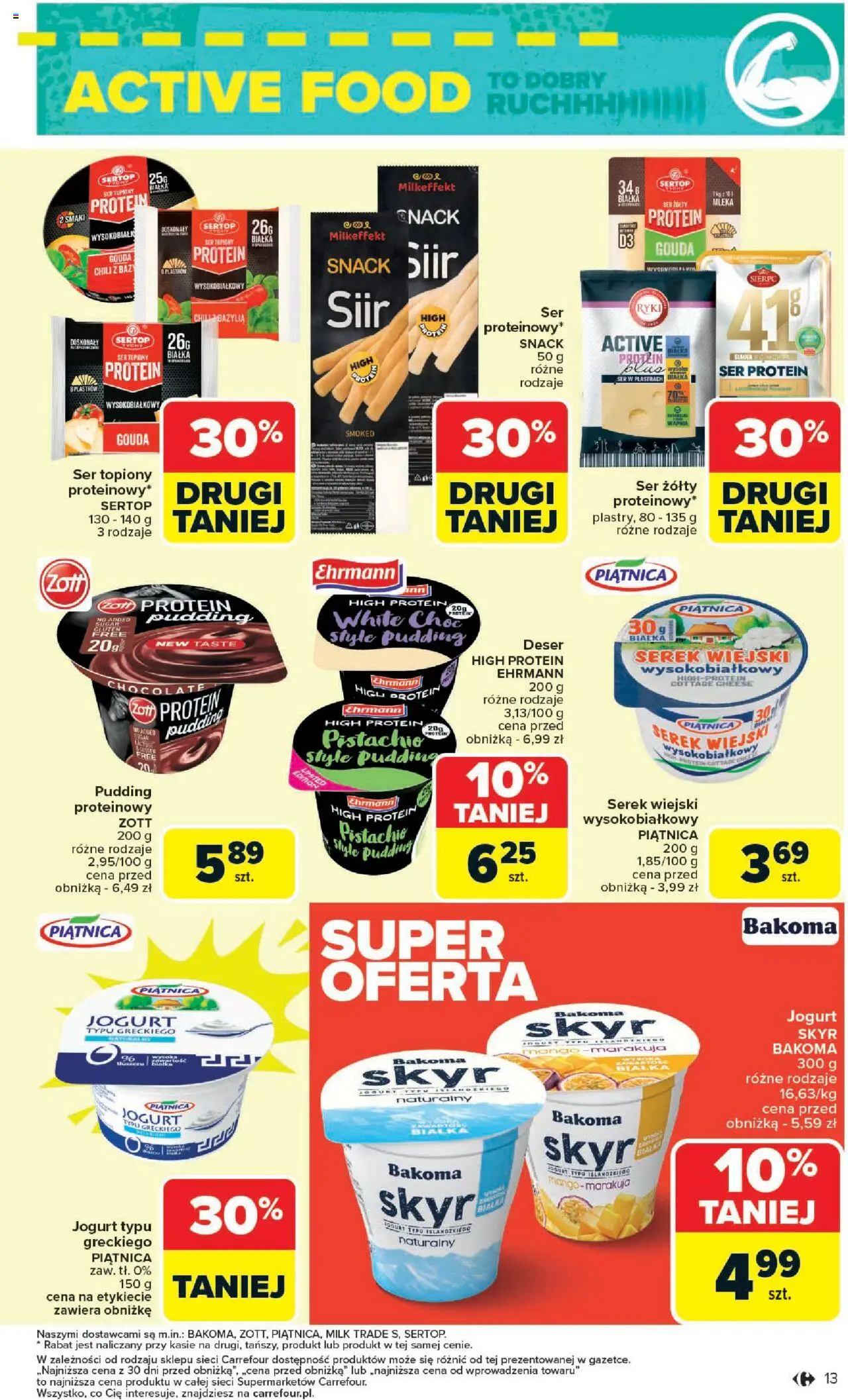 Carrefour Gazetka - Market Zadbać o siebie od 18.08.2025 | Strona: 13 | Produkty: Ser żółty, Chili, Bazylia, Serek wiejski