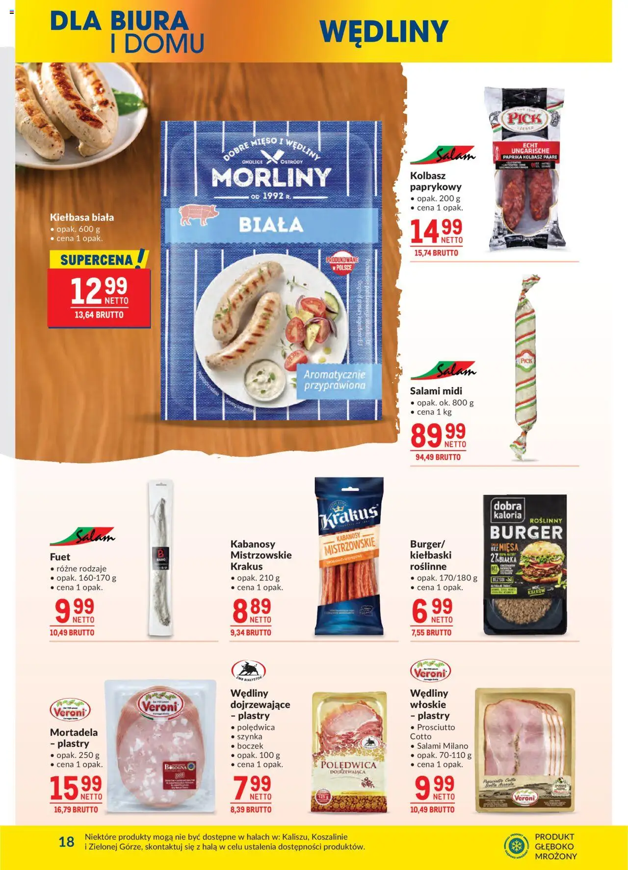 Makro Gazetka od 14.10.2025 | Strona: 18 | Produkty: Kiełbasa, Mortadela, Szynka, Boczek