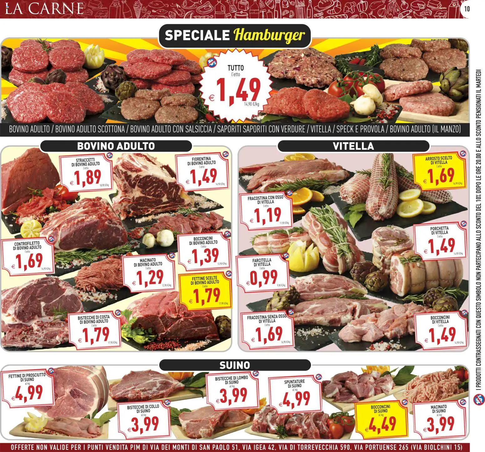 Volantino PIM Supermercati del 17.03.2026 | Pagina: 10 | Prodotti: Bovino, Arrosto, Manzo, Macinato