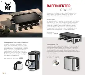 Raclette LONO, Der ideale Begleiter für gesellige Runden zu zweit, mit Freunden oder der Familie. Die 8 Pfännchen sind antihaftbeschichtet sowie spülmaschinengeeignet. Inkl. 8 Racletteschiebern. ab 03.10.2025 gültig | Seite: 42