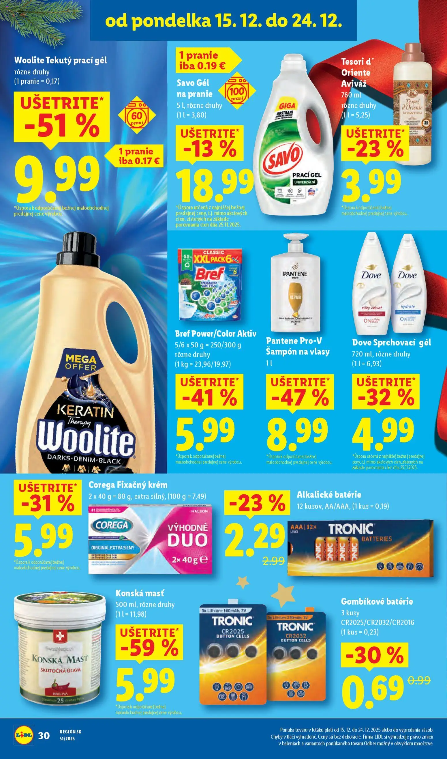 Nové Lidl akcie – leták je platný od 18.12.2025 | Strana: 70 | Produkty: Savo, Šampón, Woolite, Krém