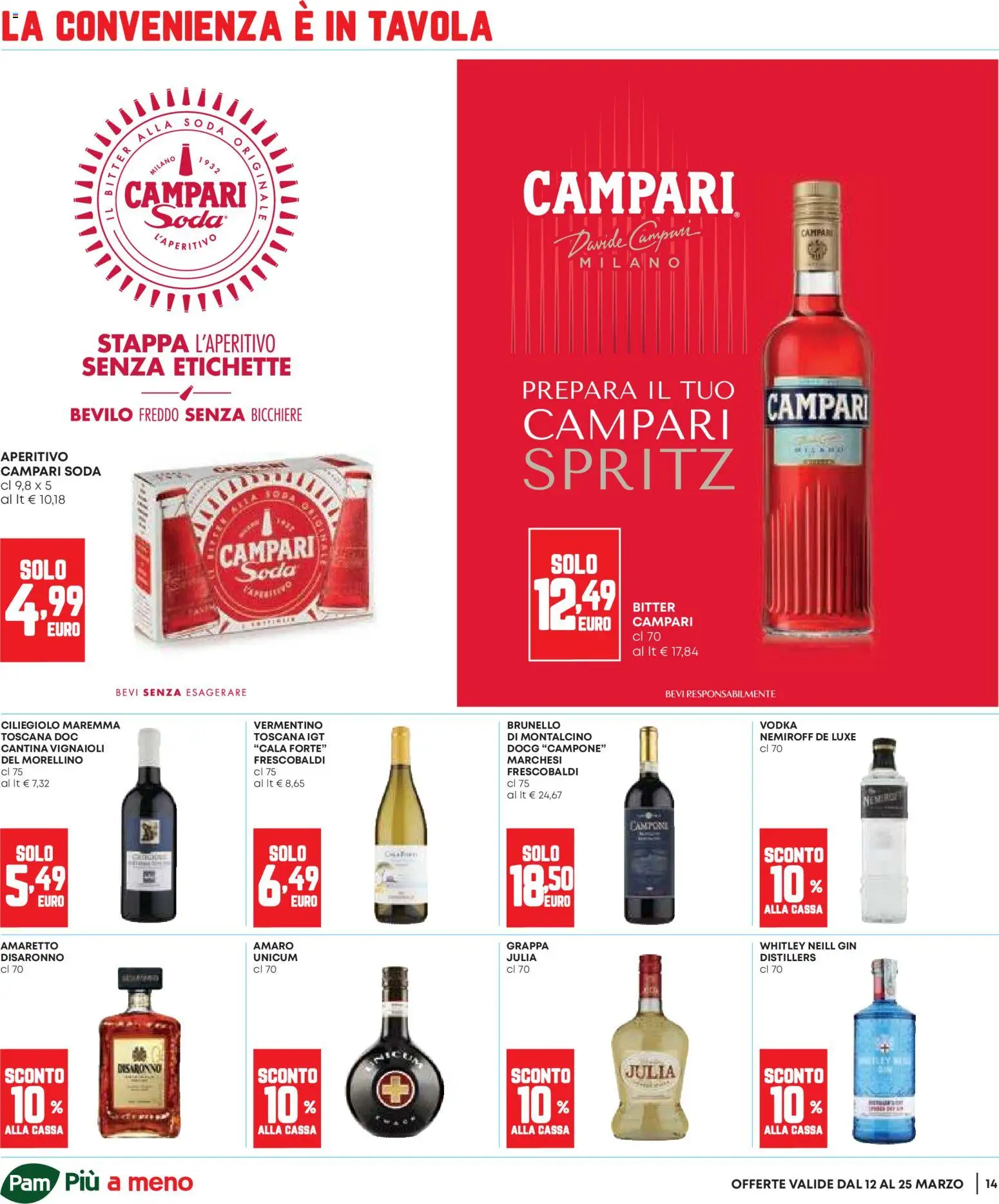 Volantino Panorama del 12.03.2026 | Pagina: 14 | Prodotti: Gin, Vodka, Amaro, Aperitivo