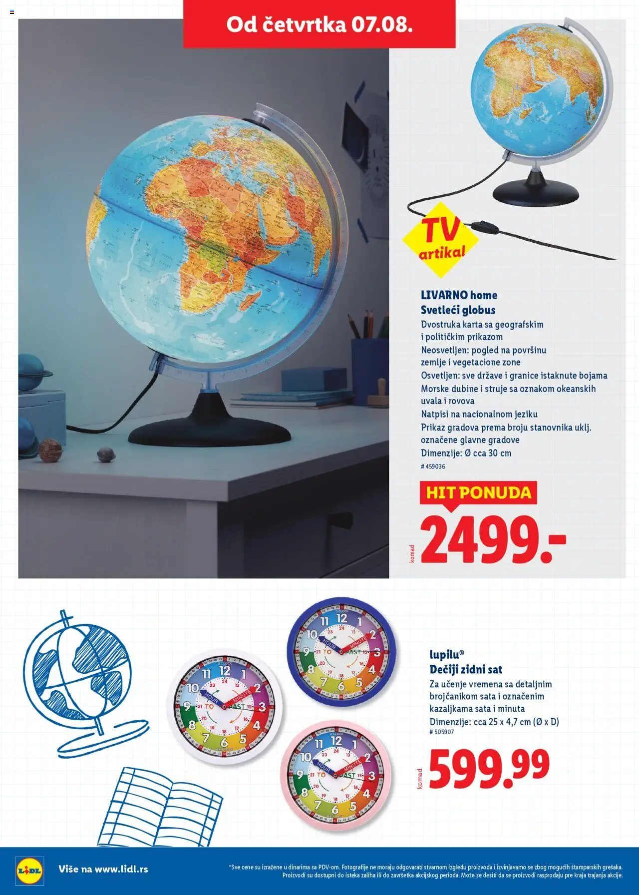 Lidl katalog - važi od 31.07.2025 | Strana: 20 | Proizvode: Globus, Zidni sat