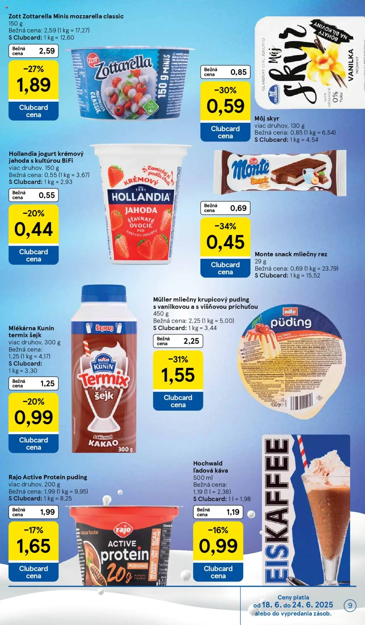 Tesco Hypermarket - leták │ platný od 18.06.2025 | Strana: 9 | Produkty: Mozzarella, Skyr, Protein, Ovocie