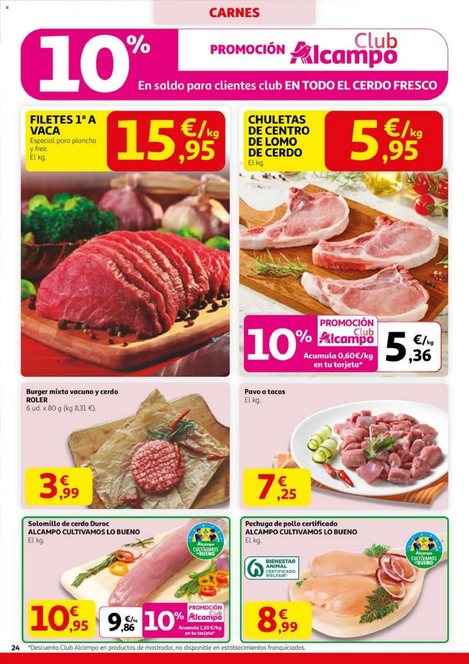 Alcampo - HP Nacional  │ válido desde el 23.10.2025 | Página: 24 | Productos: Solomillo de cerdo, Cerdo, Tacos, Plancha