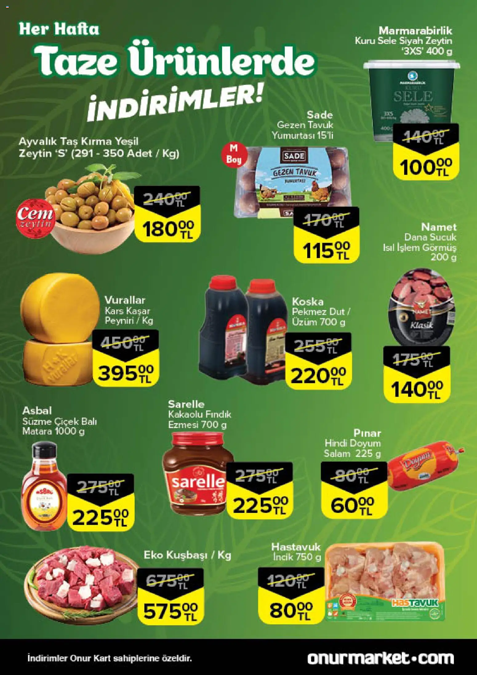 Onur Market Taze Ürünlerde İndirimler - Bursa - 06.11.2025 tarihinden itibaren geçerlidir | Sayfa: 2 | Ürünler: Salam, Üzüm, Zeytin, Dut