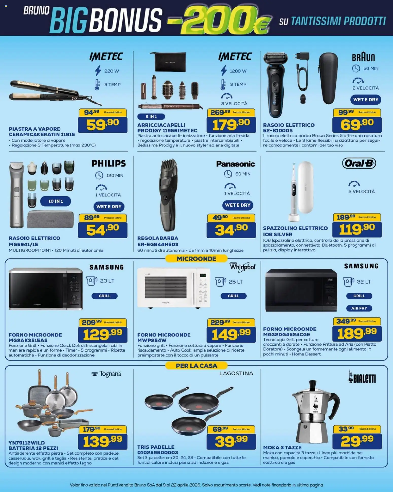 Volantino BRUNO del 09.04.2026 | Pagina: 24 | Prodotti: Teglia, Spazzolino, Piatto, Fornello