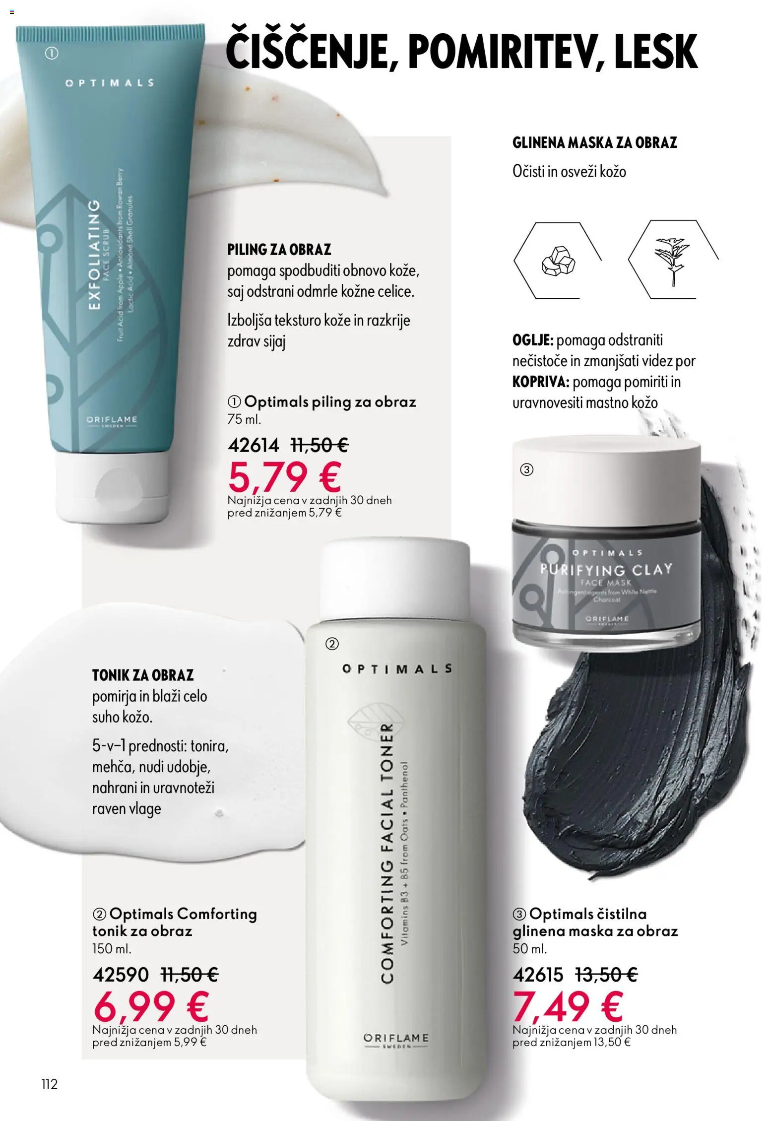 Novi Oriflame katalog ponudbe – veljaven od 19.11.2025 | Stran: 112 | Izdelki: Tonik za obraz, Toner, Piling, Tonik