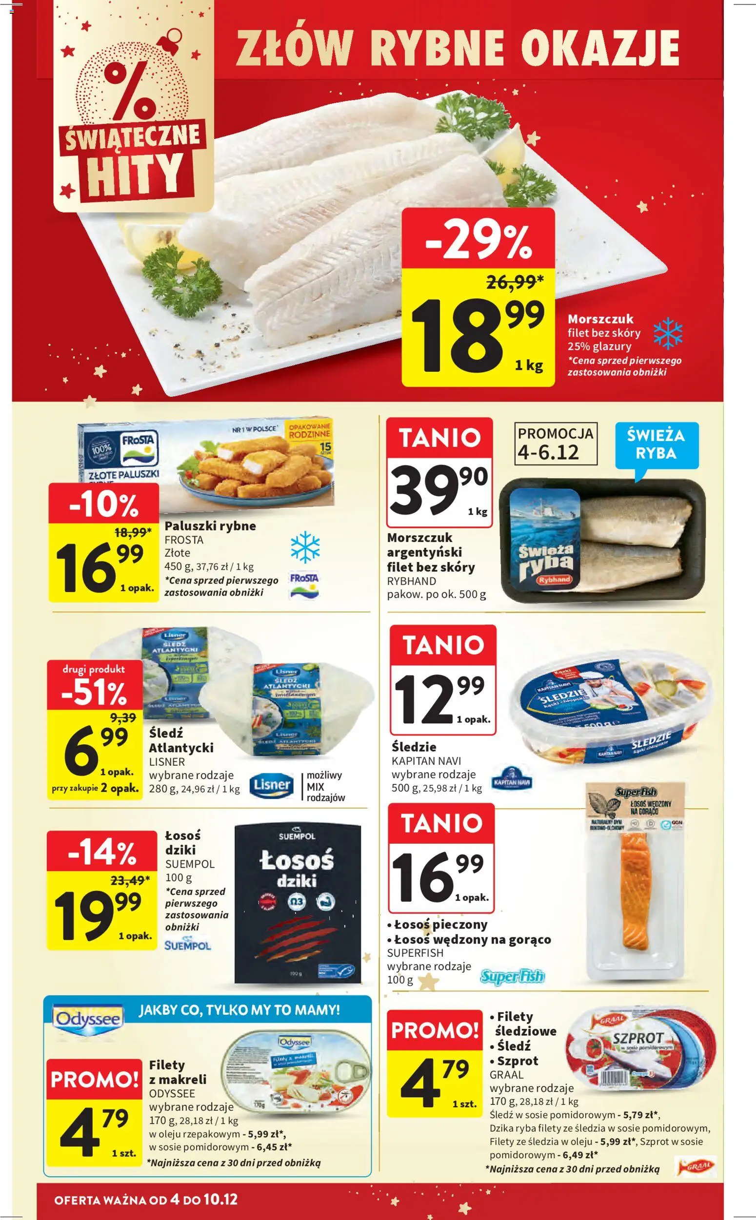 Intermarche Gazetka od 04.12.2025 | Strona: 36 | Produkty: Łosoś wędzony, Paluszki rybne, Morszczuk, Paluszki