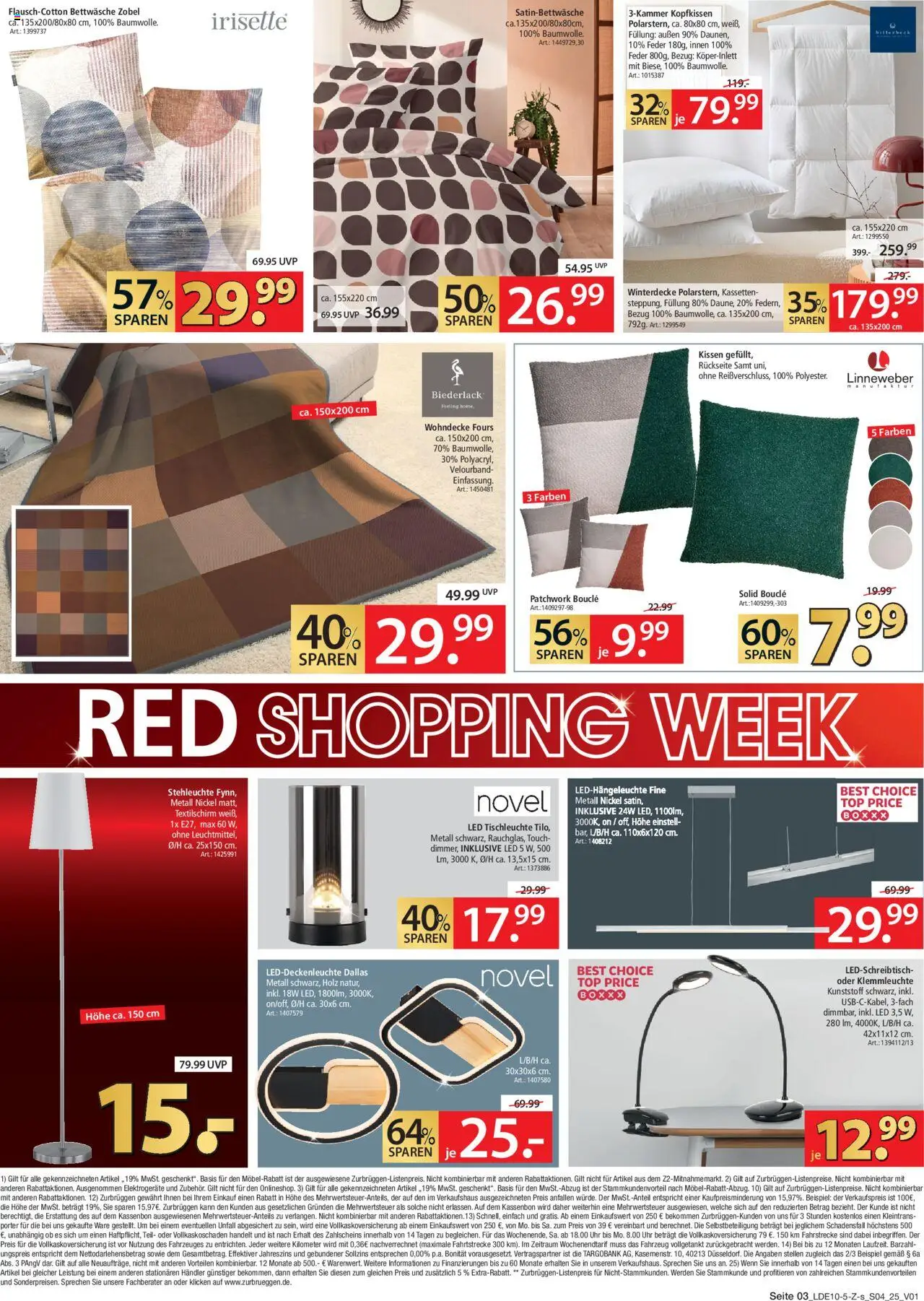 Zurbrüggen - Red Shopping Week – gültig ab 18.10.2025 | Seite: 3 | Produkte: Kissen, Bettwäsche, Kopfkissen, Uhr