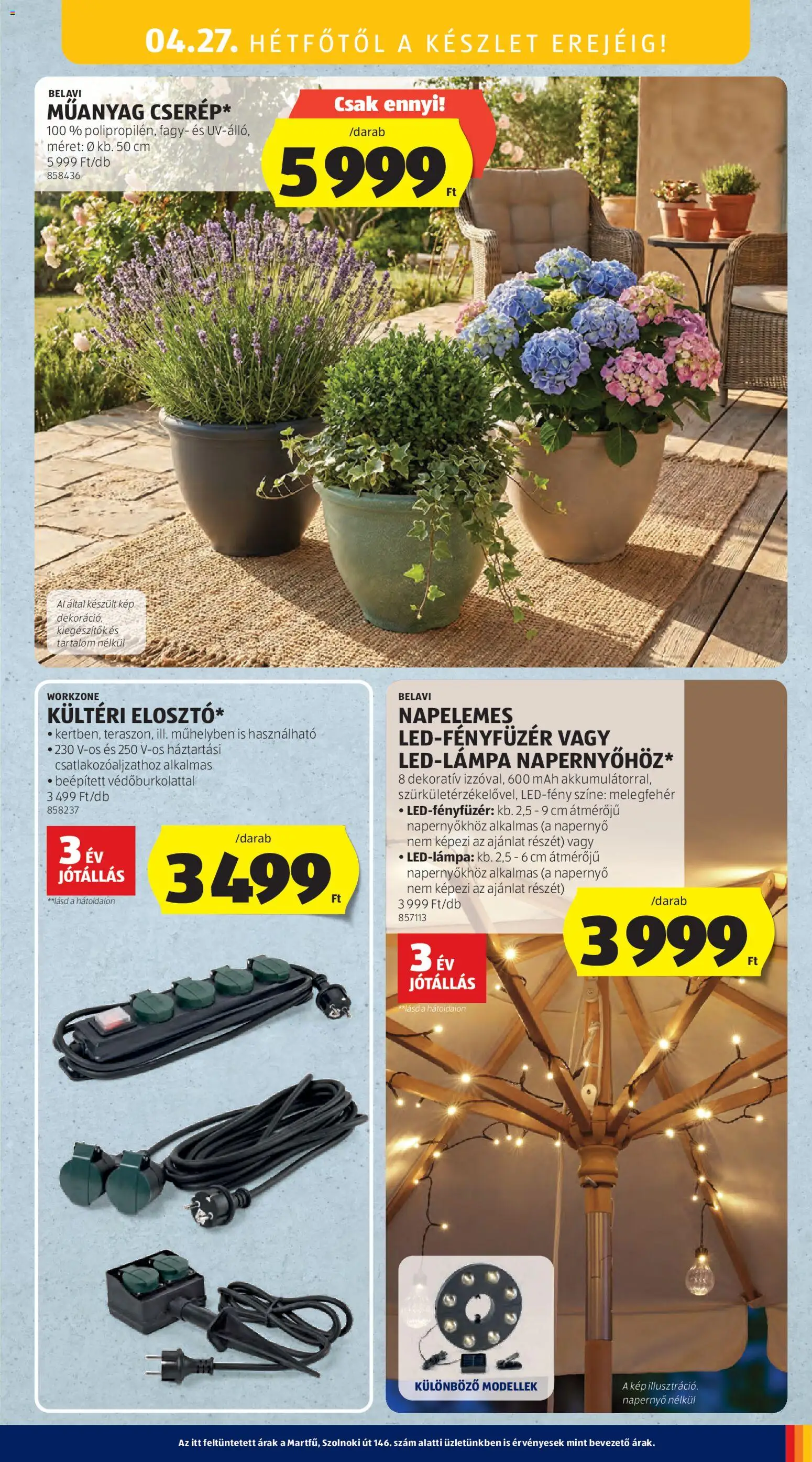 Aldi akciós ujság - amely érvényes a következő dátumtól: 23.04.2026 | Oldal: 19 | Termékek: Napernyő