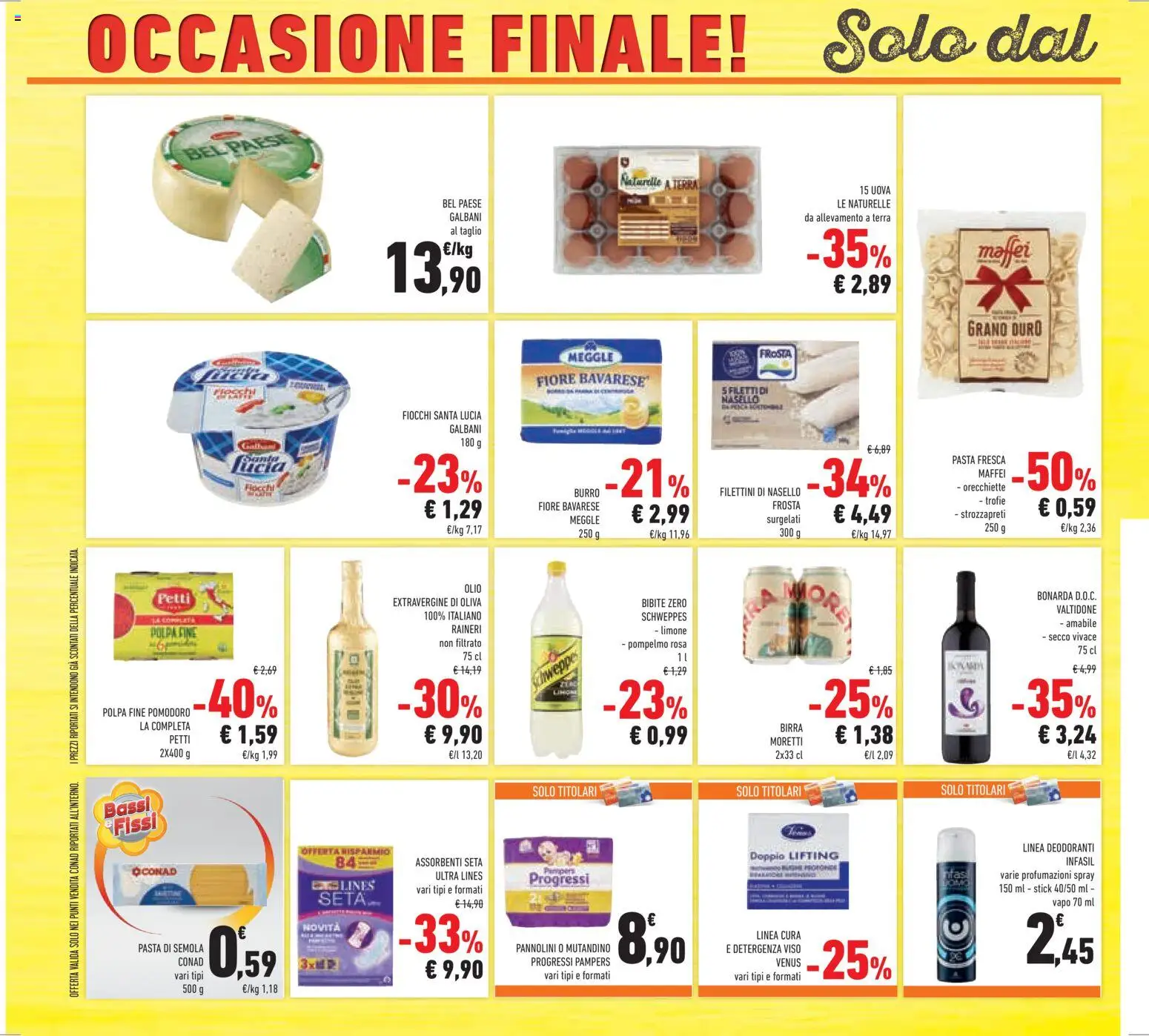 Volantino Conad del 08.04.2026 | Pagina: 38 | Prodotti: Pannolini, Fiocchi, Burro, Pampers