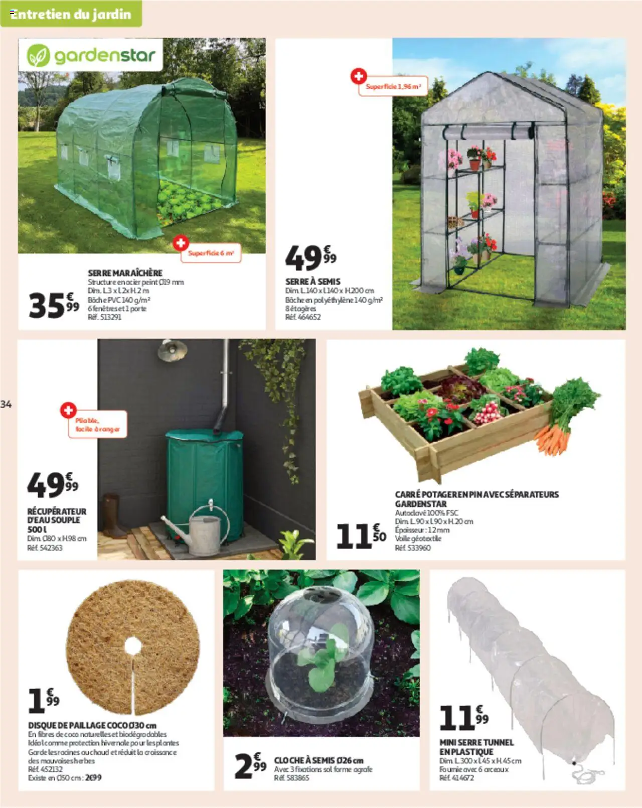  | Page: 34 | Produits: Porte, Agrafe, Mini serre, Géotextile