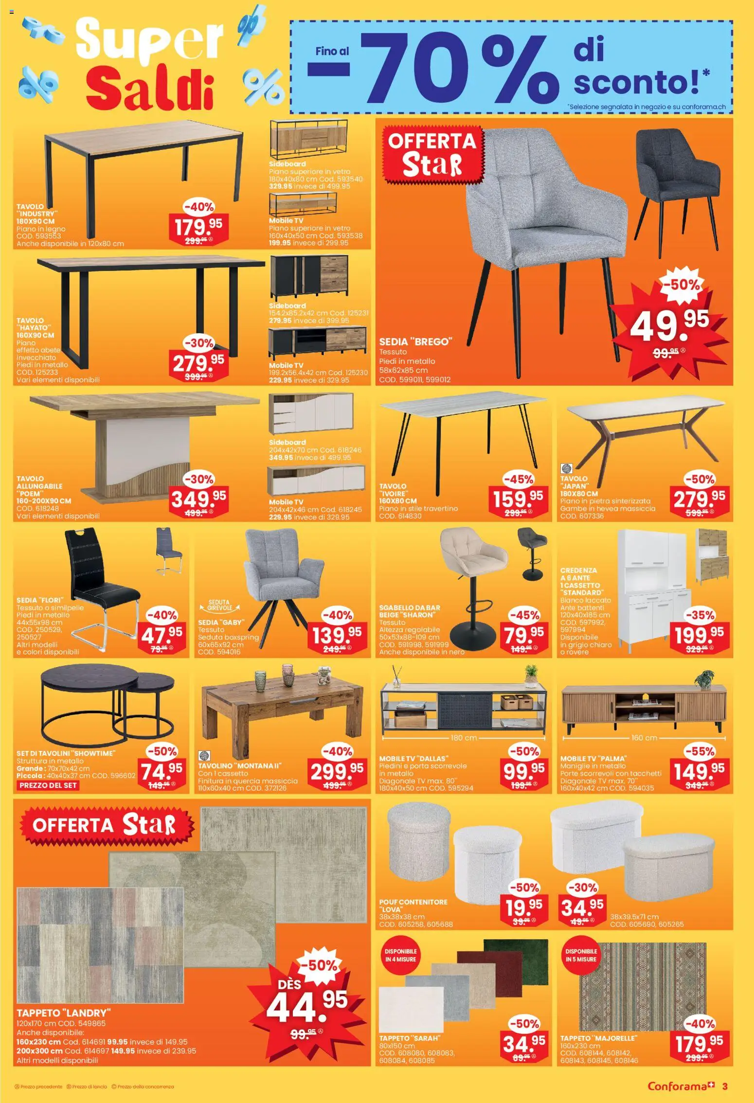 Conforama Aktionen IT – gültig ab 24.12.2025 | Seite: 3 | Produkte: Pouf, TV, Sideboard