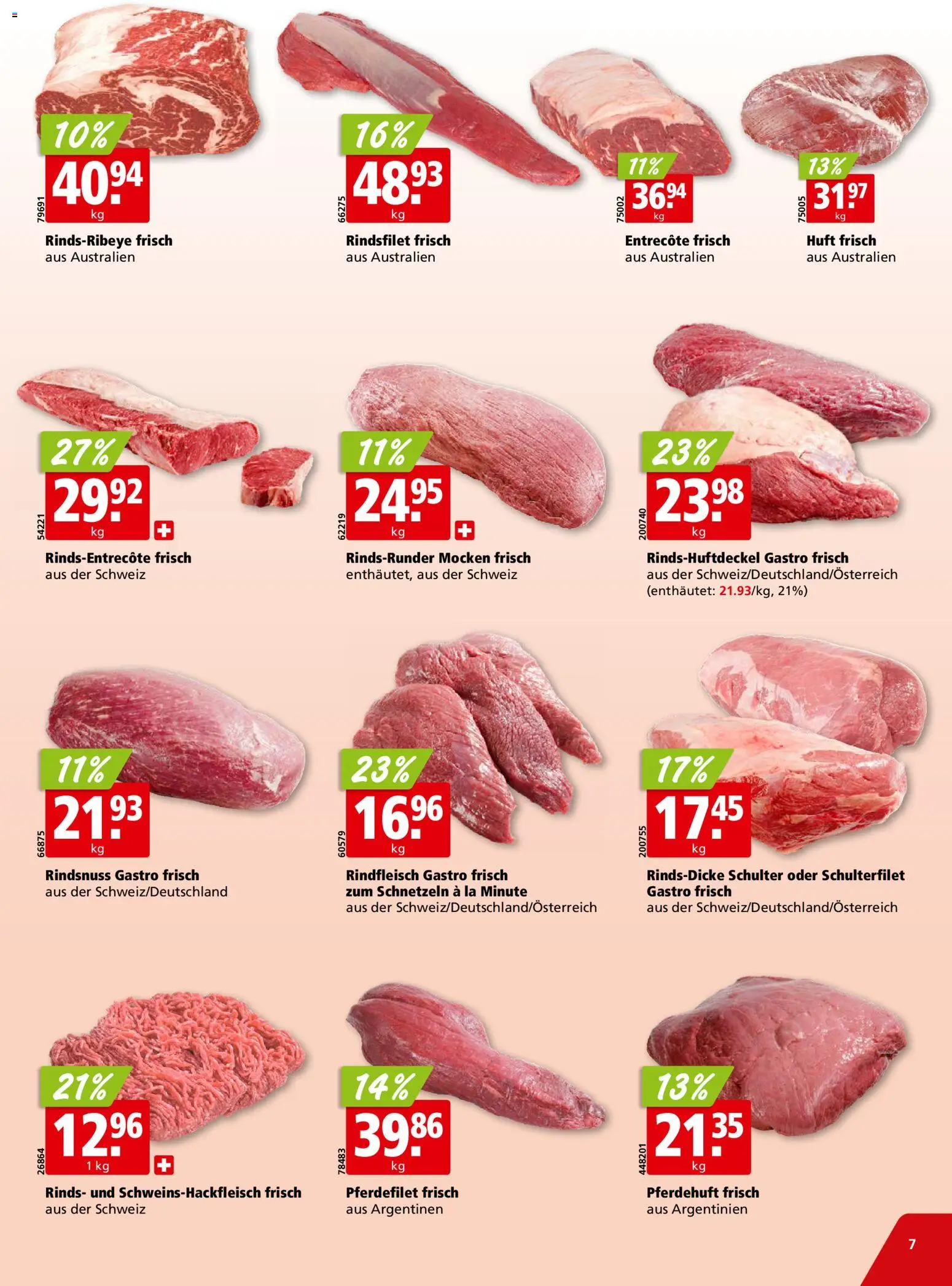Aligro Aktionen Chavannes, Matran, Genf, Sitten – gültig ab 16.02.2026 | Seite: 7 | Produkte: Rindfleisch