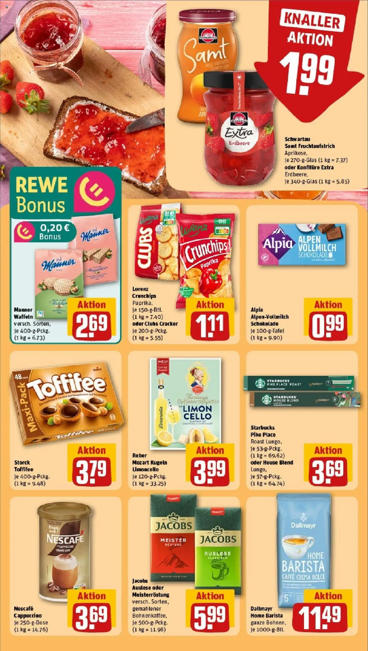 Rewe - Rewe: Wochenangebote (ab 20.04.2025) zum Blättern » Angebote | Seite: 23 | Produkte: Nescafe, Schokolade, Schwartau samt, Paprika