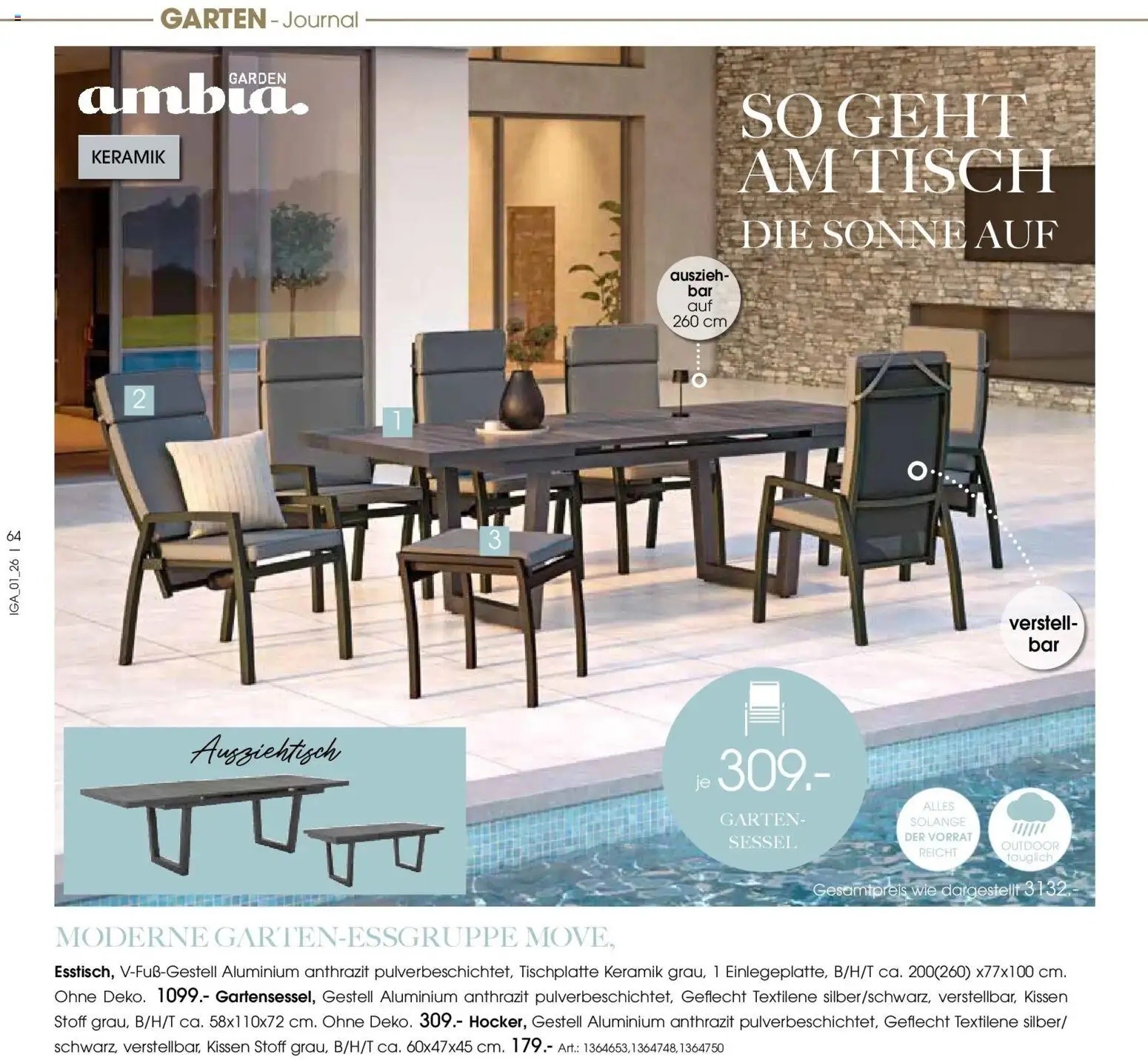 Zurbrüggen Garten Unna – gültig ab 19.03.2025 | Seite: 64 | Produkte: Kissen, Sessel, Tisch