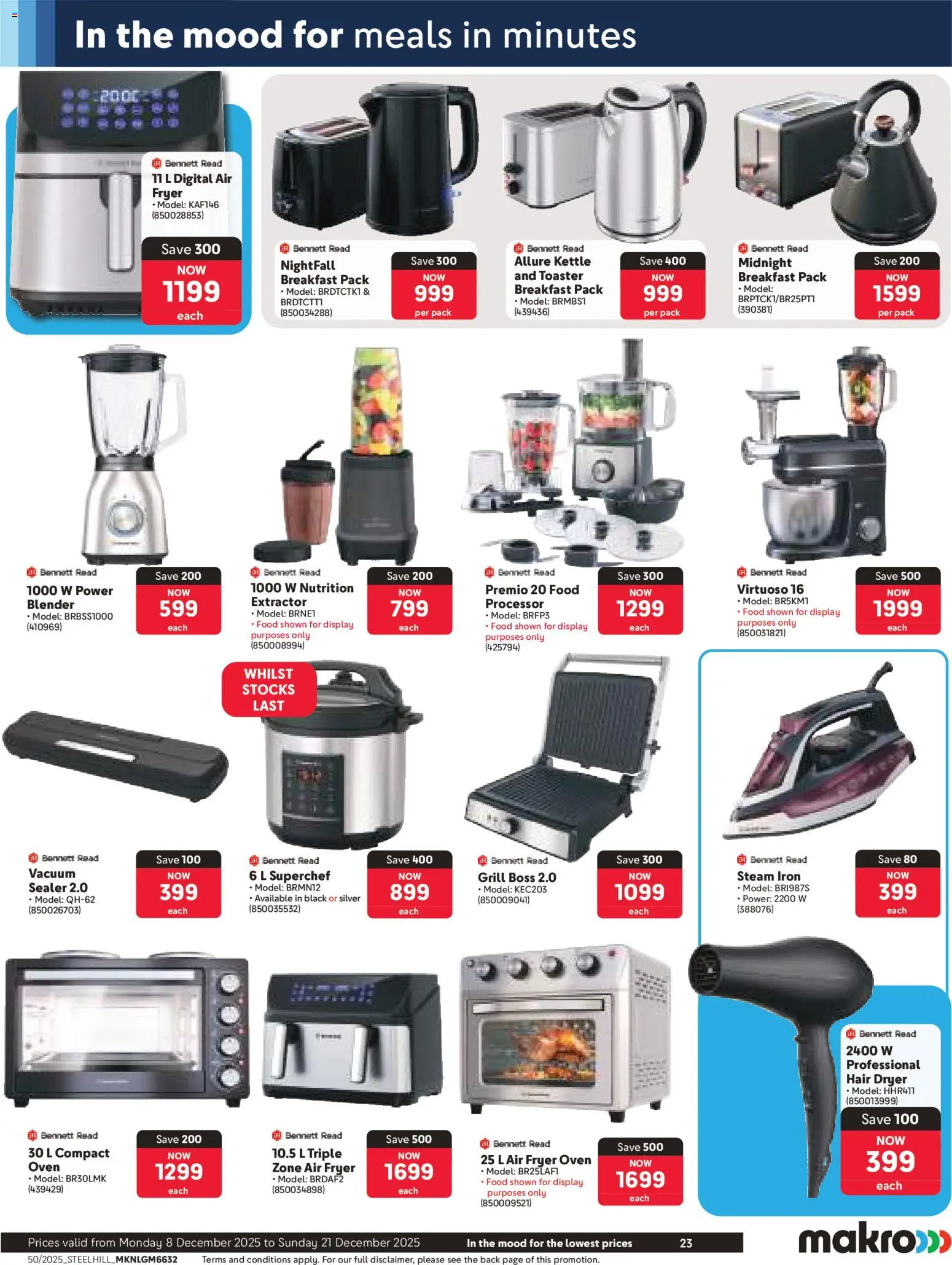New Makro catalogue – valid from 08.12.2025 | Page: 23 | Products: Dryer, Grill, Hair dryer, Blender