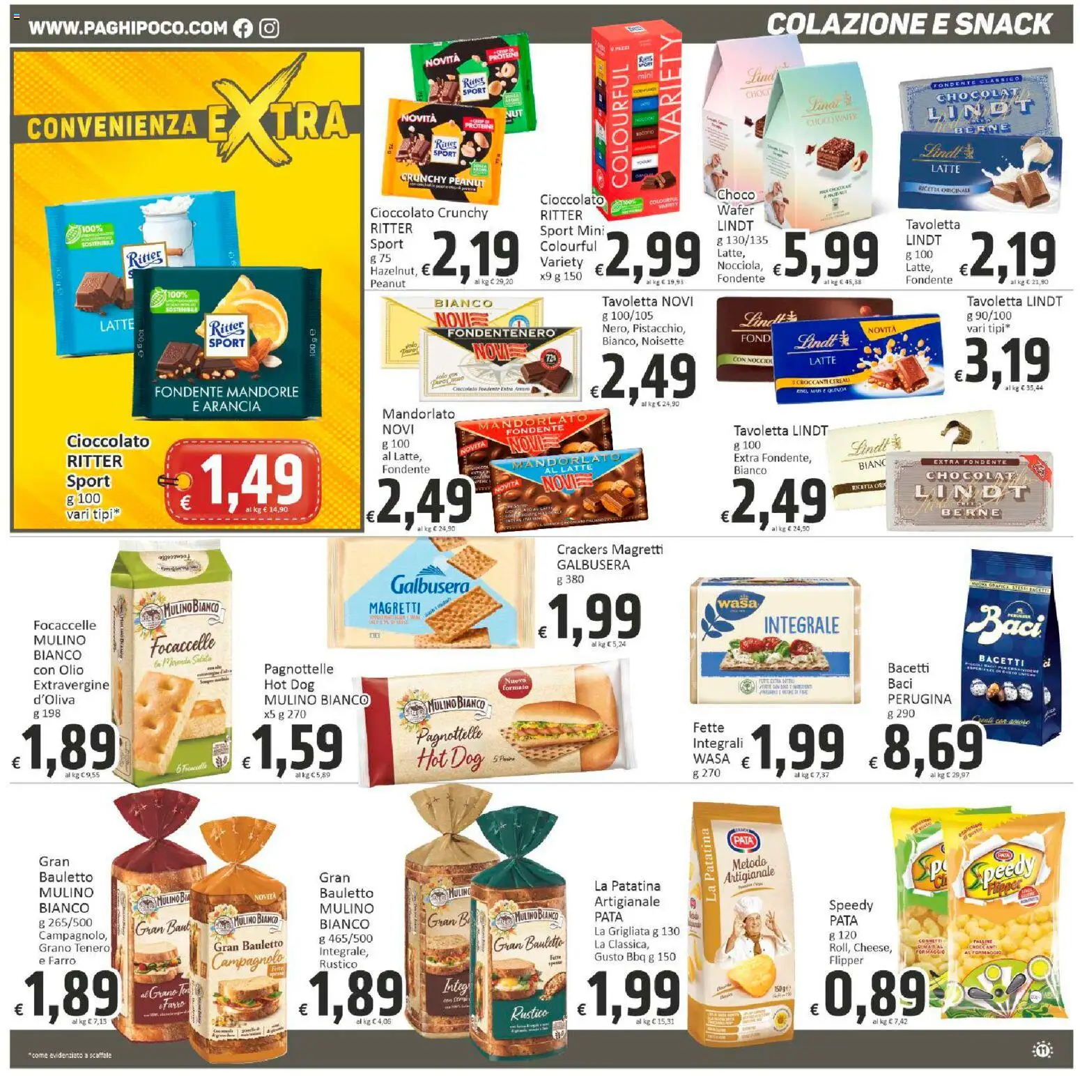 Volantino Paghi Poco del 19.01.2026 | Pagina: 11 | Prodotti: Cioccolato, Arancia, Scaffale, Farro