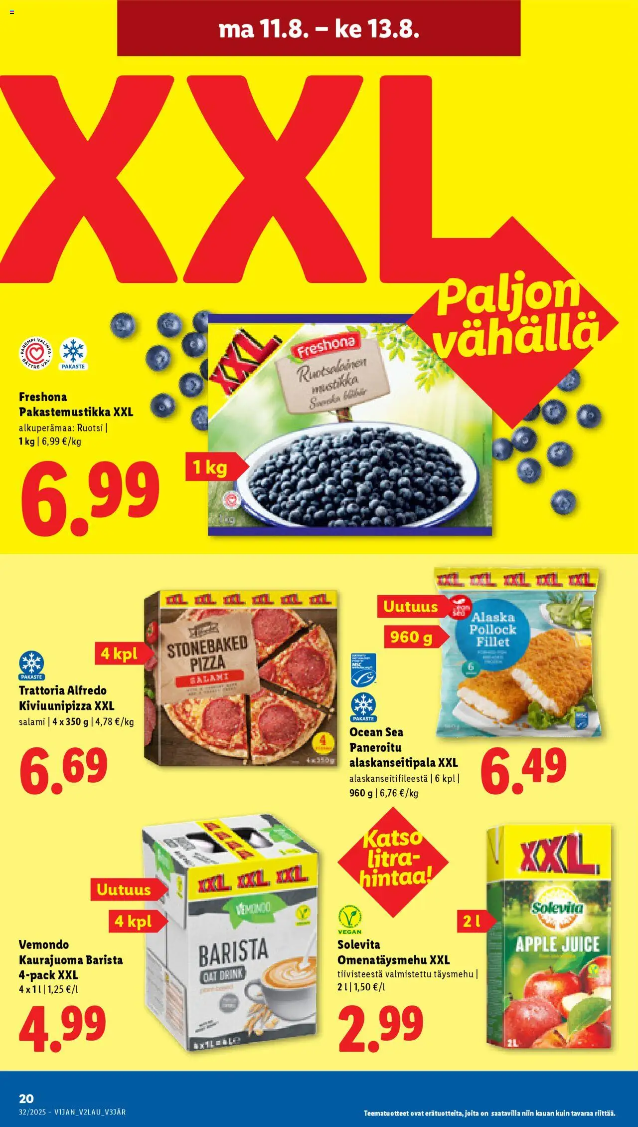  | Sivu: 26 | Tuotteet: Kaurajuoma, Salami, Pizza