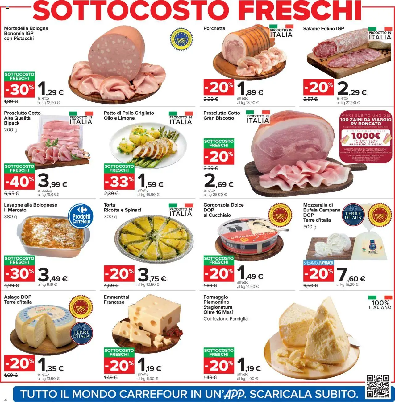 Volantino Carrefour del 20.10.2025 | Pagina: 4 | Prodotti: Petto di Pollo, Prosciutto Cotto, Prosciutto, Mortadella