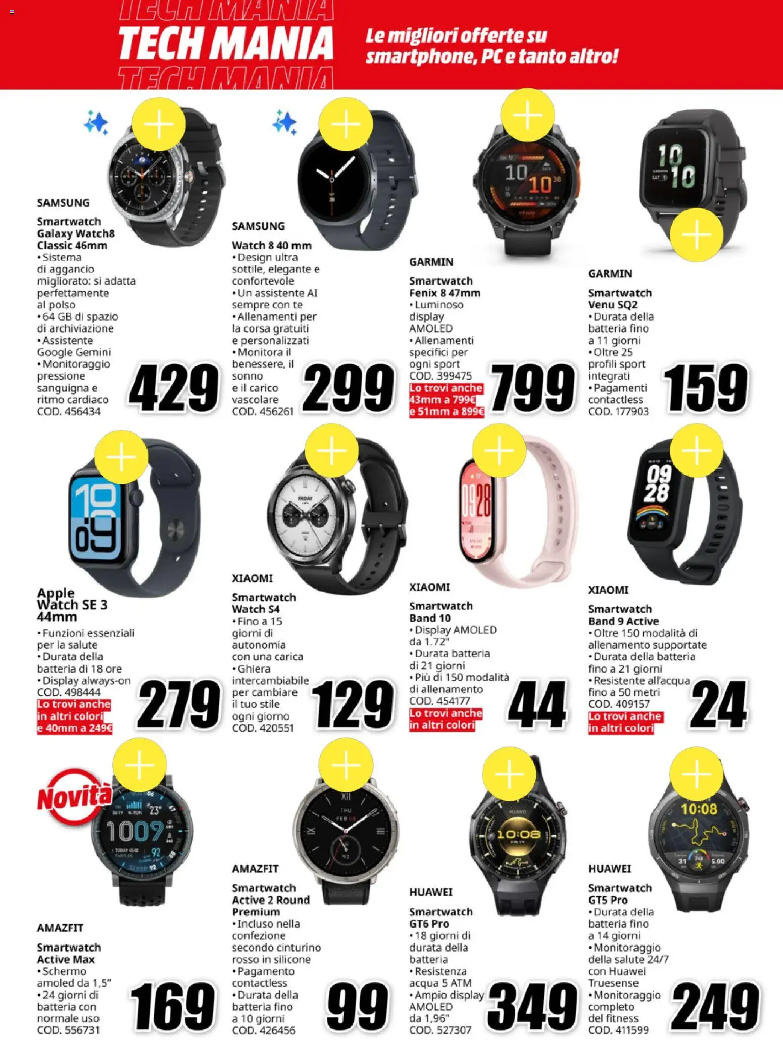 Volantino Media World del 09.01.2026 | Pagina: 8 | Prodotti: Huawei, Tè, Acqua, Smartwatch