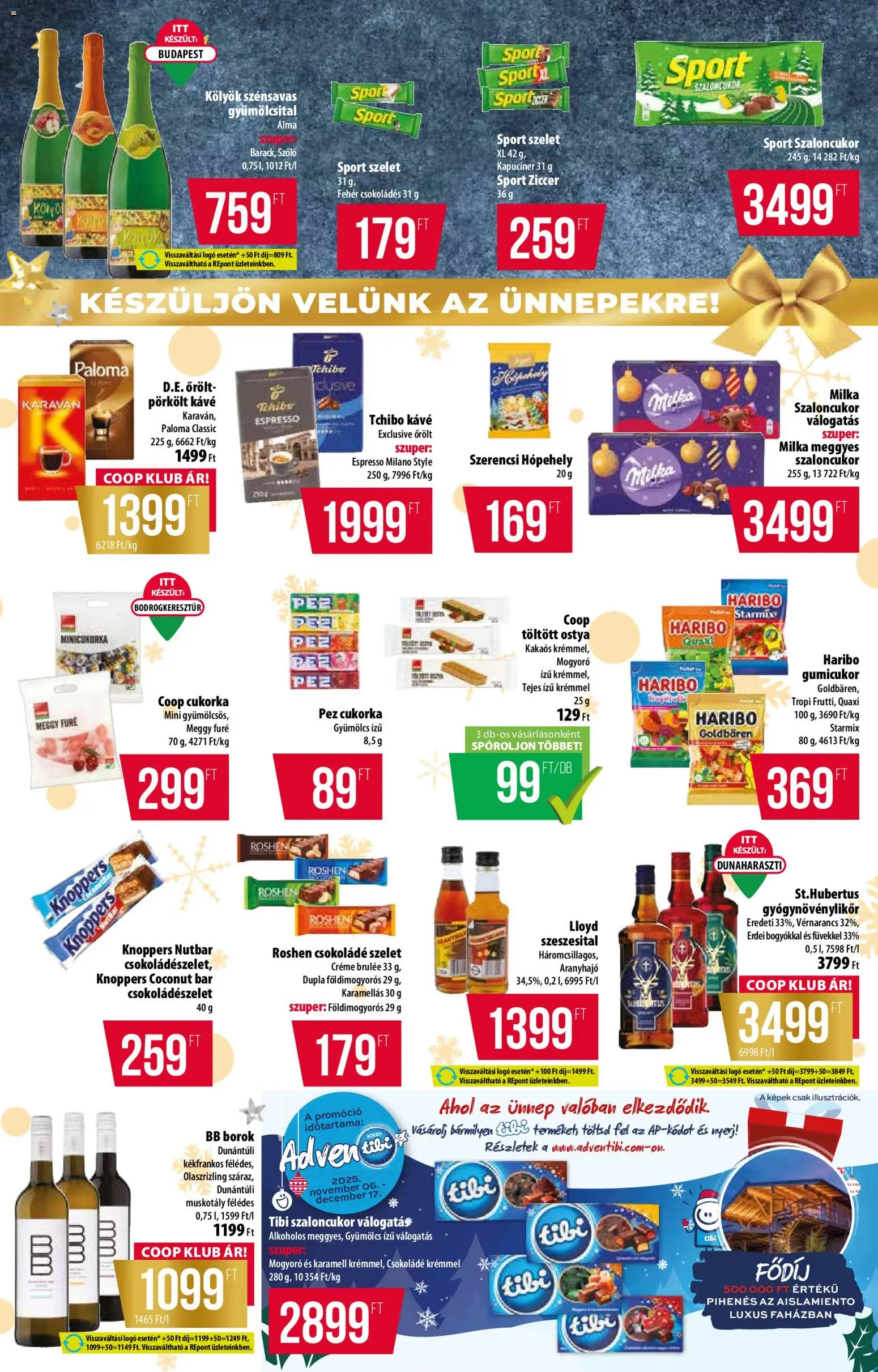 COOP Szolnok akciós ujság - amely érvényes a következő dátumtól: 27.11.2025 | Oldal: 7 | Termékek: Gyümölcsital, Kávé, Csokoládé, Cukorka