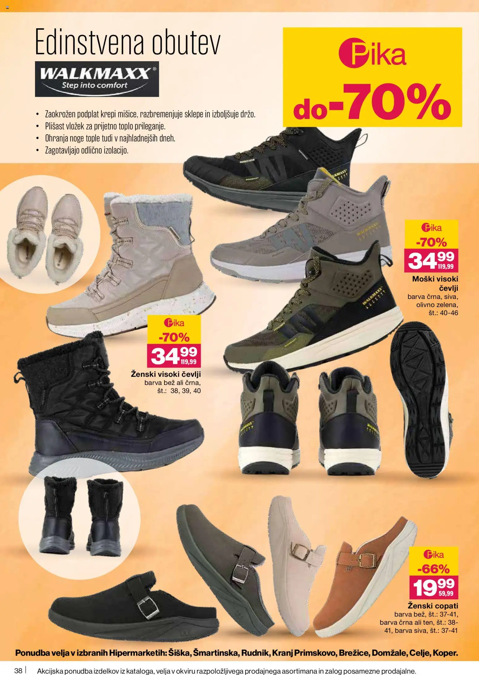 Novi Mercator katalog ponudbe – veljaven od 08.01.2026 | Stran: 38 | Izdelki: Barva, Cevlji, Copati
