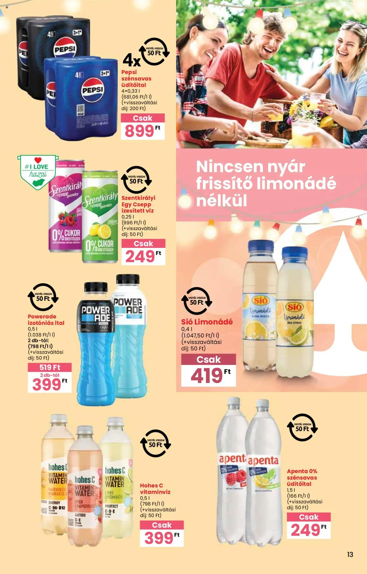Interspar akciós ujság - amely érvényes a következő dátumtól: 05.06.2025 | Oldal: 13 | Termékek: Gyömbér, Hohes c, Limonádé, Izotóniás ital