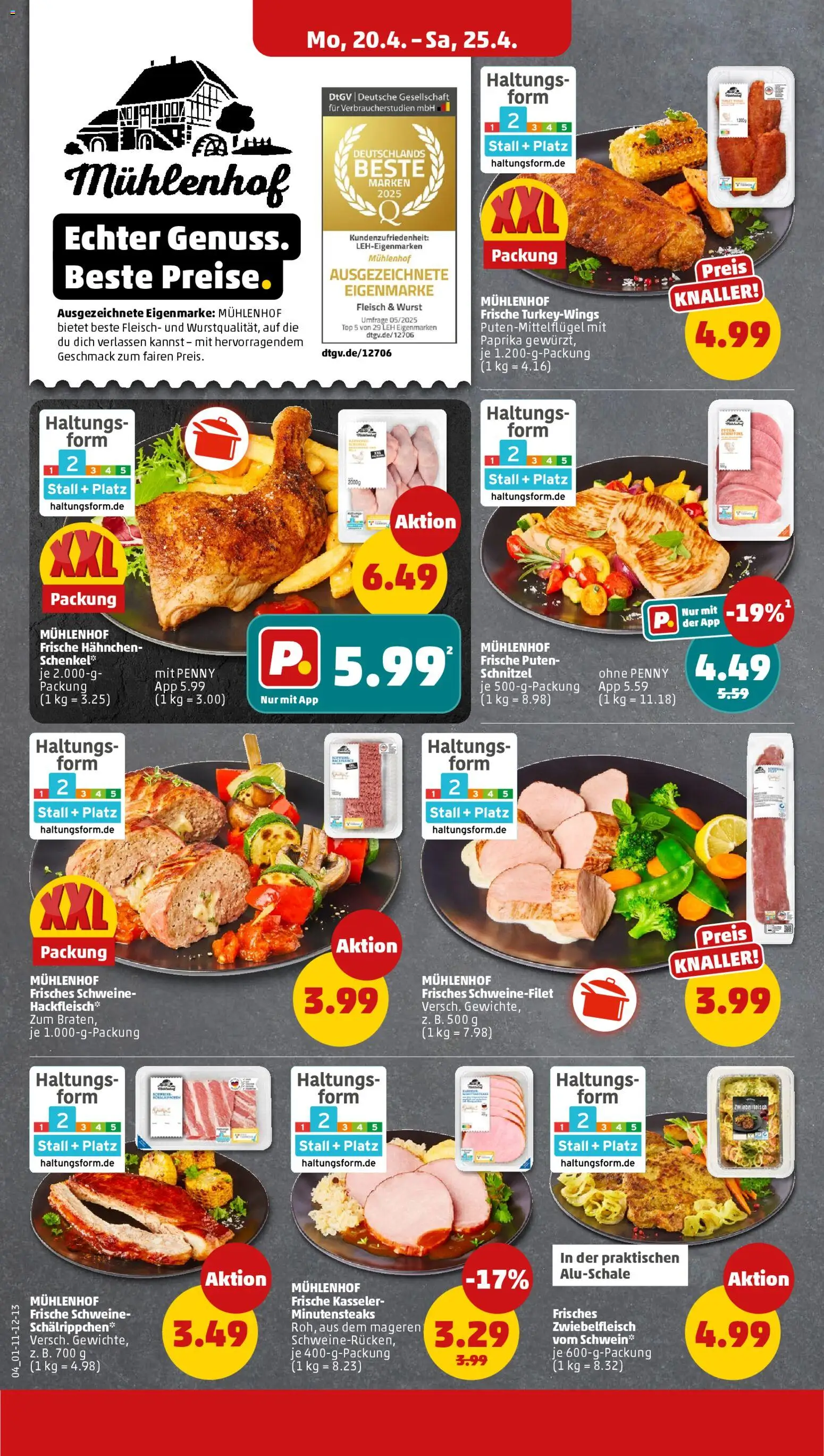 Penny Prospekt 	 – gültig ab 20.04.2026 | Seite: 10 | Produkte: Hahnchen, Schnitzel, Schweinefilet, Fleisch
