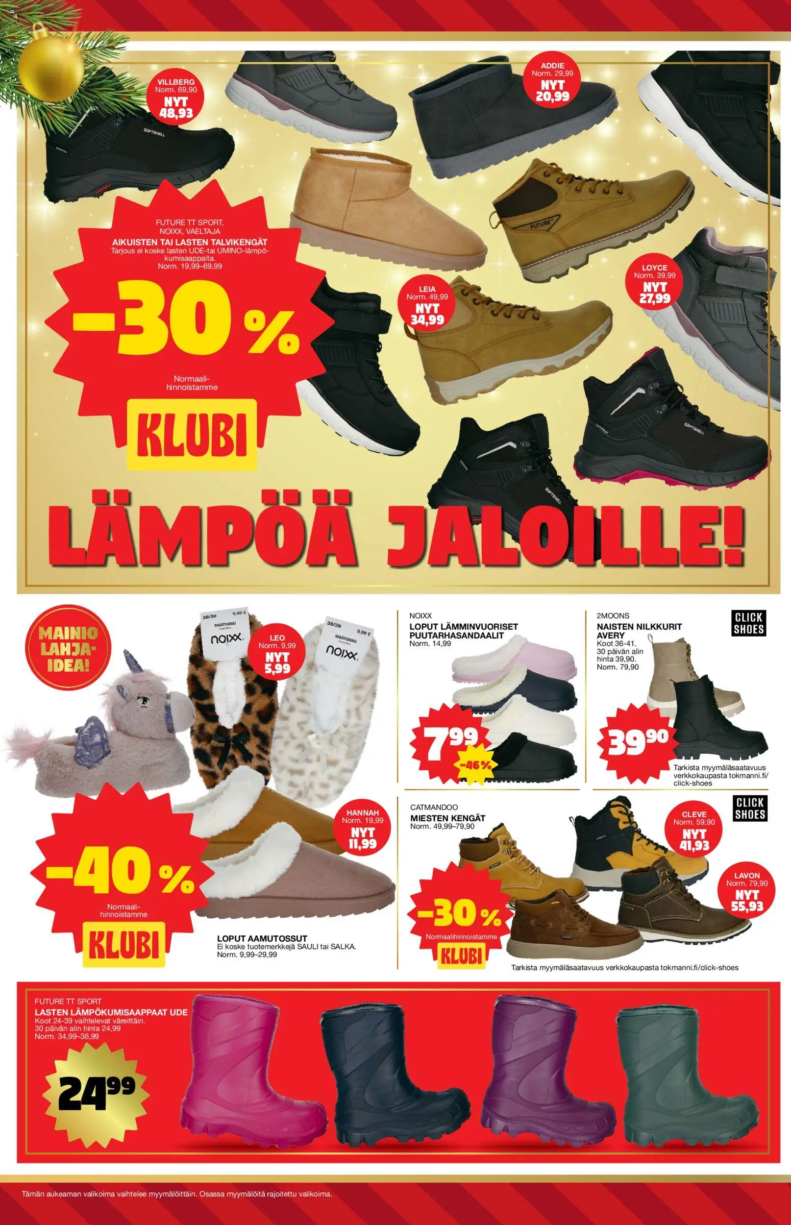 Tokmanni tarjoukset – voimassa 15.12.2025 alkaen | Sivu: 4 | Tuotteet: Nilkkurit, Talvikengät