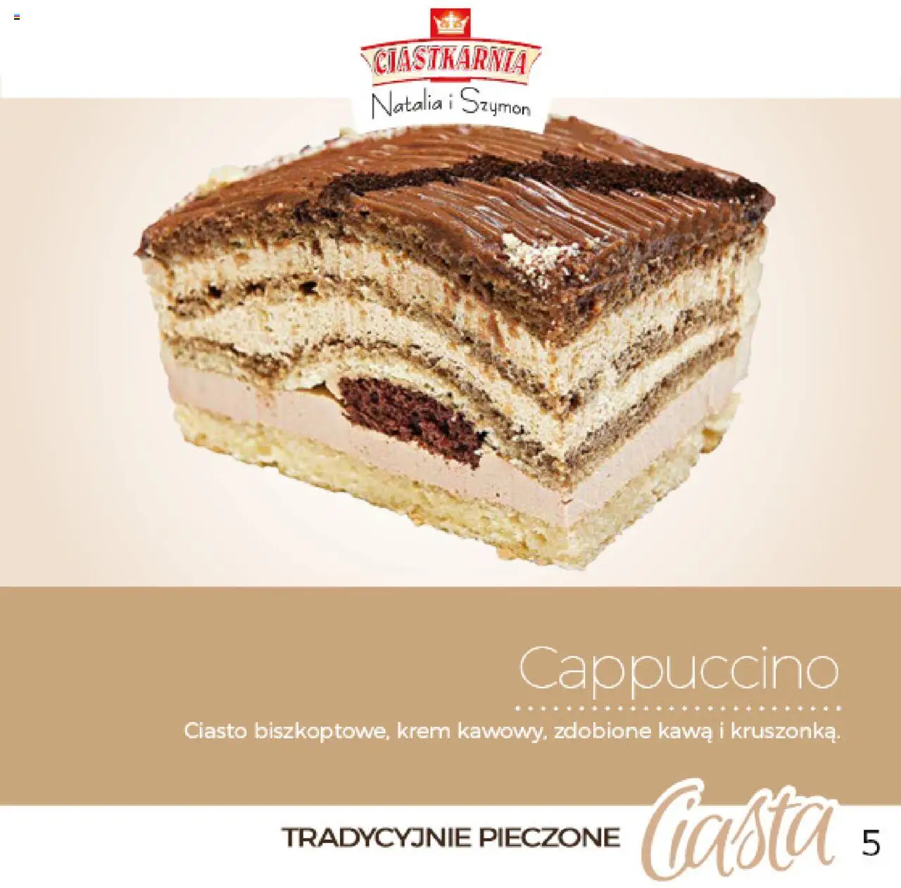 Topaz Gazetka - Ciast od 04.06.2025 | Strona: 5 | Produkty: Ciasto, Cappuccino, Kawa, Krem