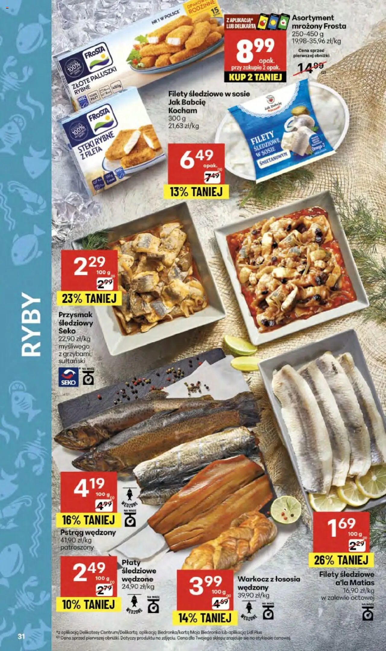 Delikatesy Centrum Gazetka - Sklepy Własne od 02.10.2025 | Strona: 31 | Produkty: Steki, Pstrąg wędzony, Delikatesy, Ryby